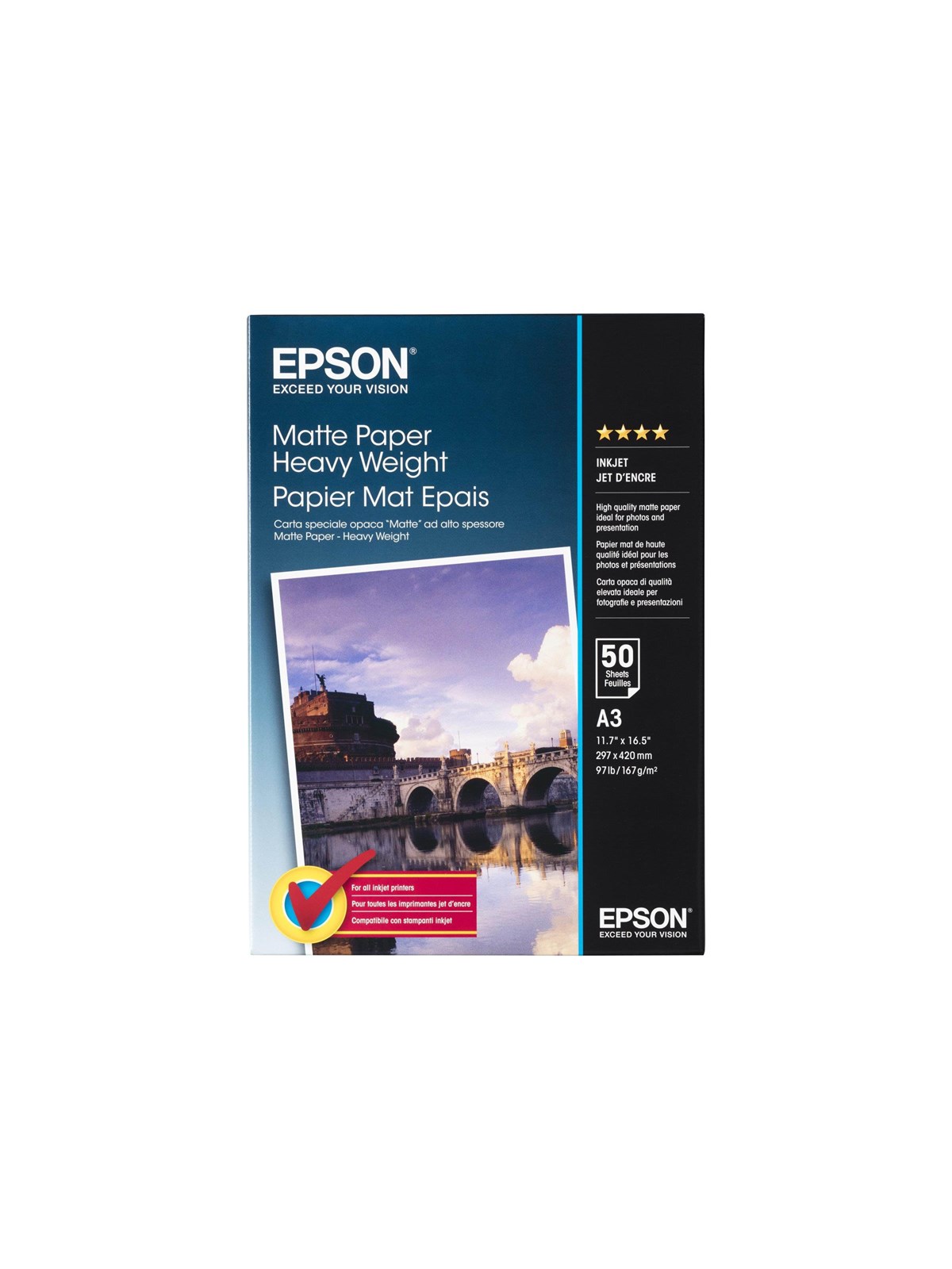 Epson paper matt heavyweight A3 50 sheets 167gm2, Fotopapir
