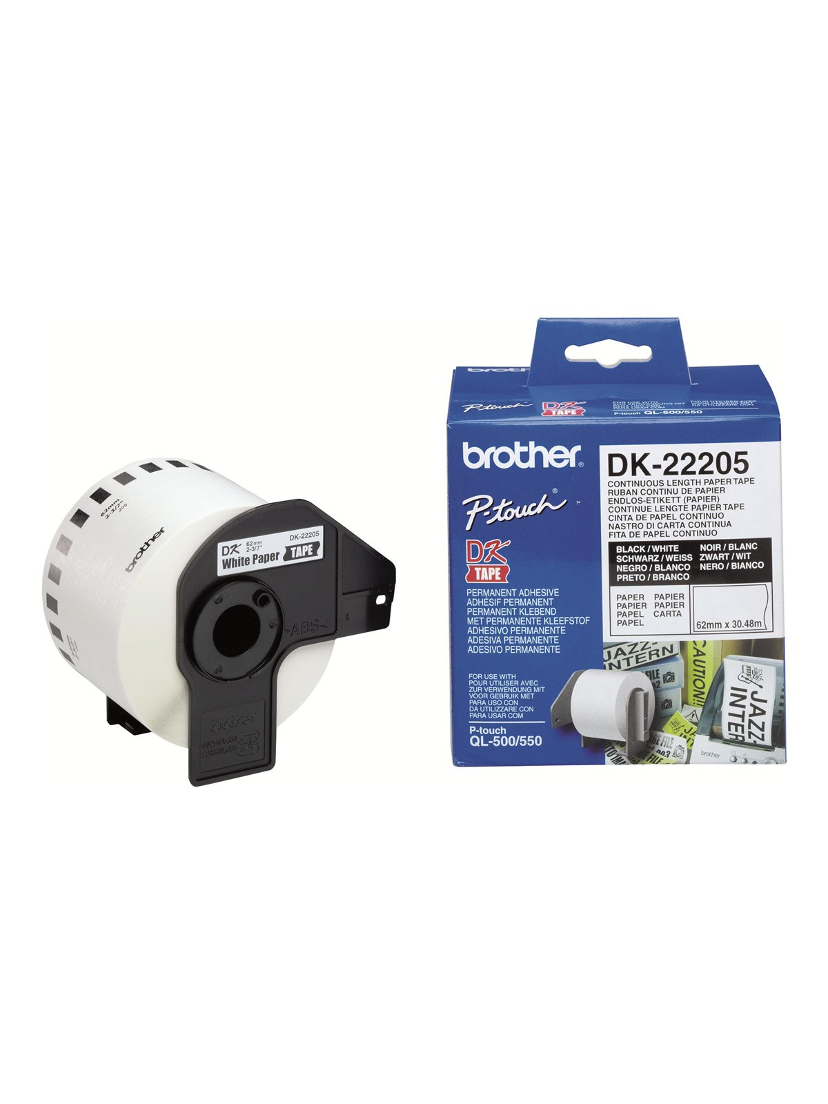Brother DK22205 / Continuous Length Paper Tape 62 mm x 30.48 m, Fotopapir