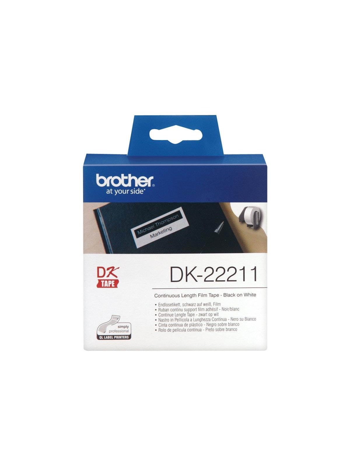 Brother Filmtape brother sort/hvid 29 mm 15,24 m, Fotopapir