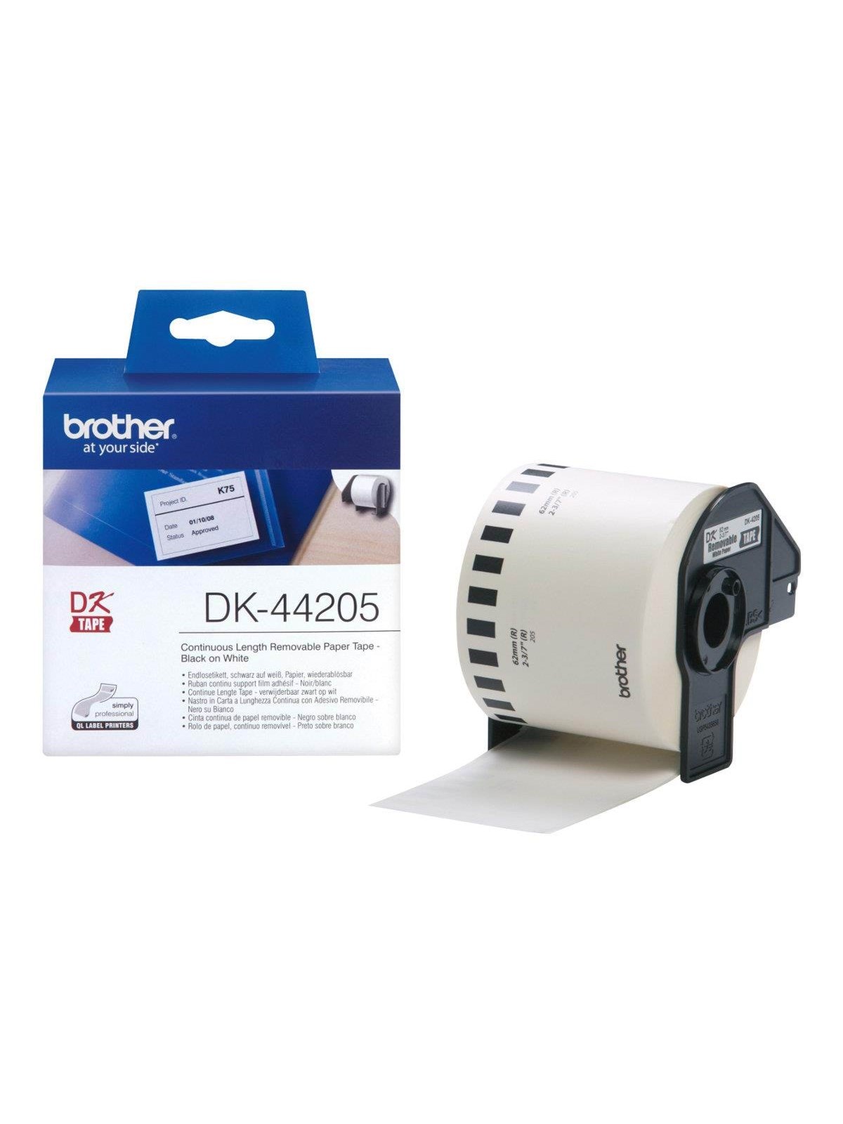Brother DK44205 / Continuous Removable Paper Roll 62mm x 30m, Fotopapir