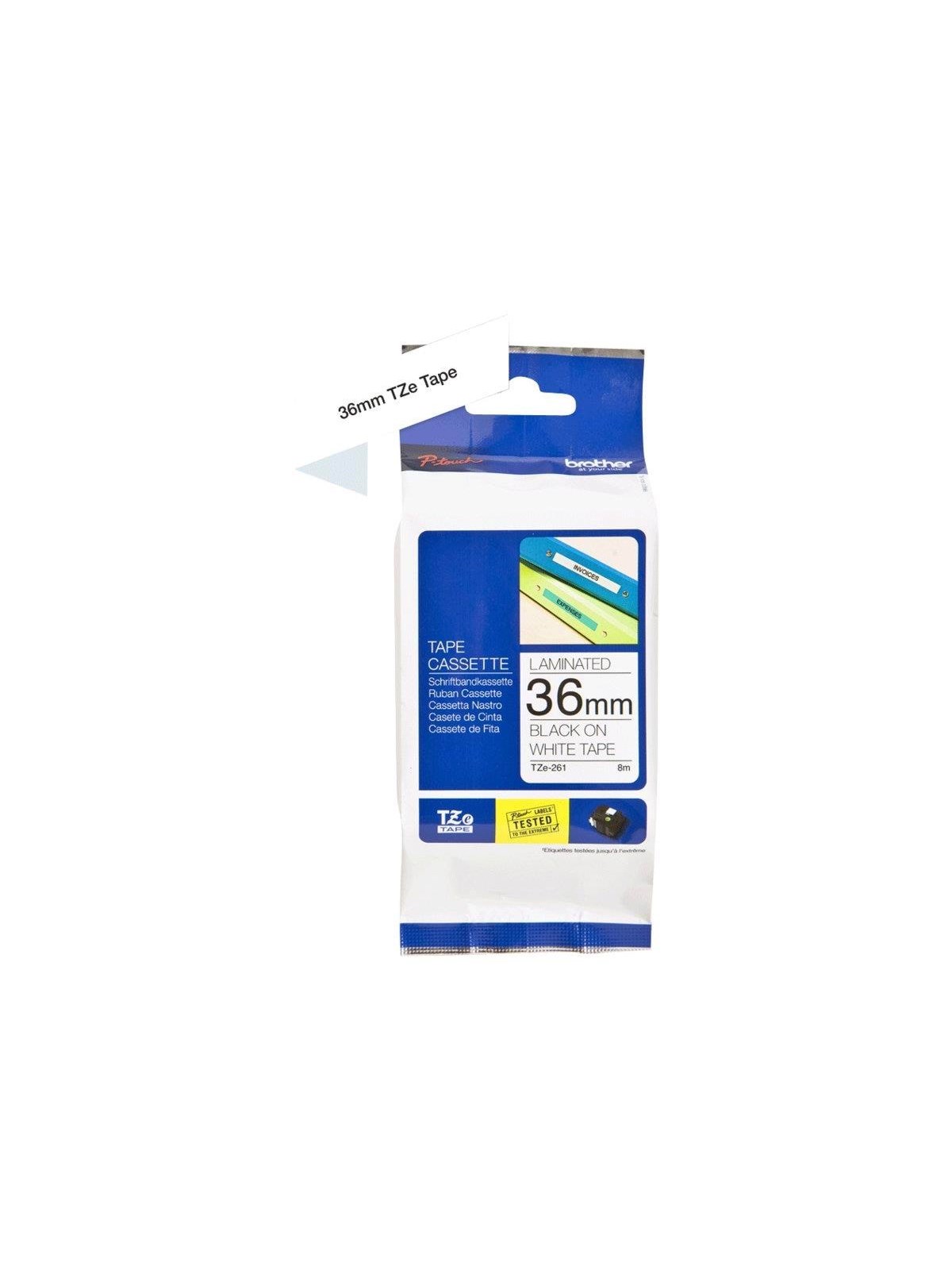 Brother Tape Sort tekst hvid tape 36mm, Fotopapir