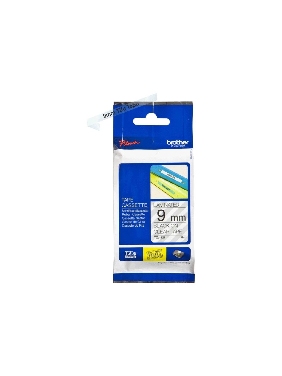 Brother TZ121 - Black On Clear - Roll (0.9 cm x 8 m), Fotopapir