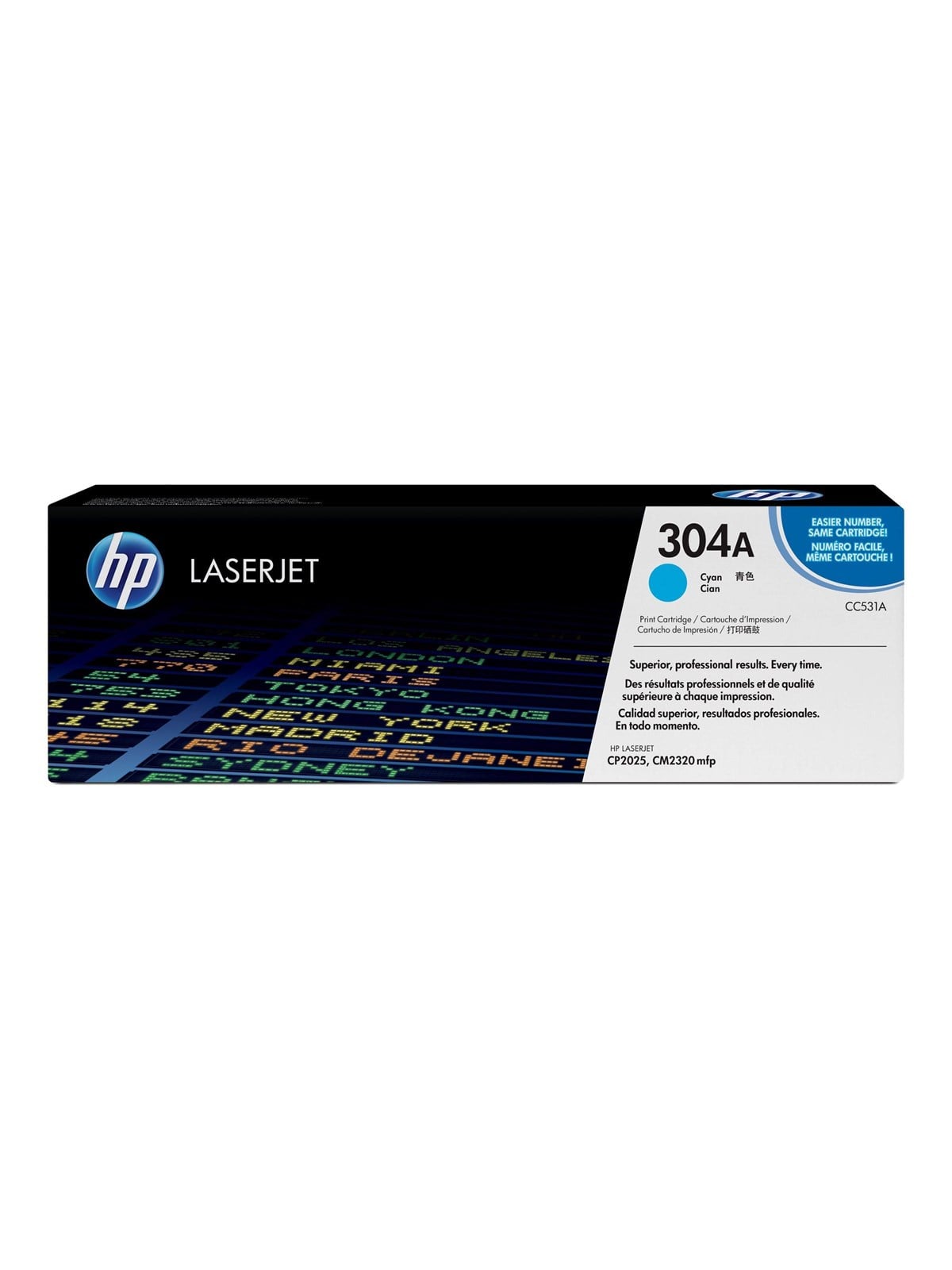 HP 304A / CC531A Cyan Toner - Lasertoner Cyan, Printerpatron Og Toner