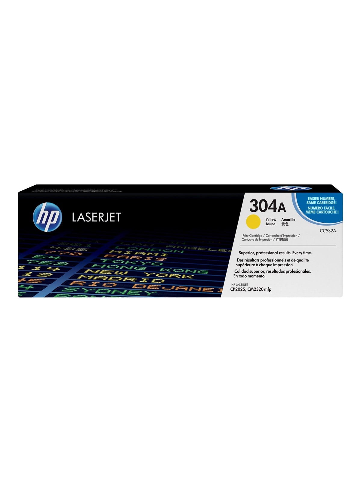 HP 304A / CC532A Yellow Toner - Lasertoner Gul, Printerpatron Og Toner