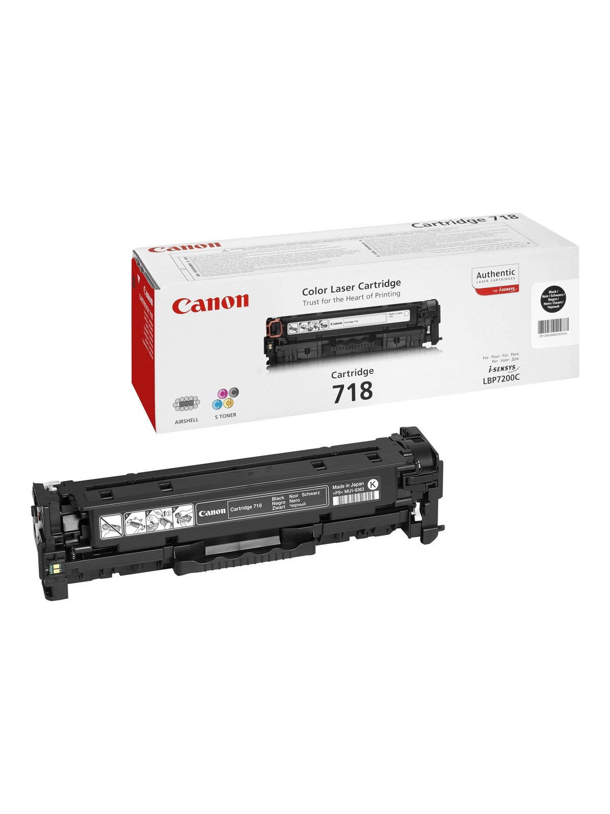 Canon CRG 718 / 2662B002 Black, Printerpatron Og Toner