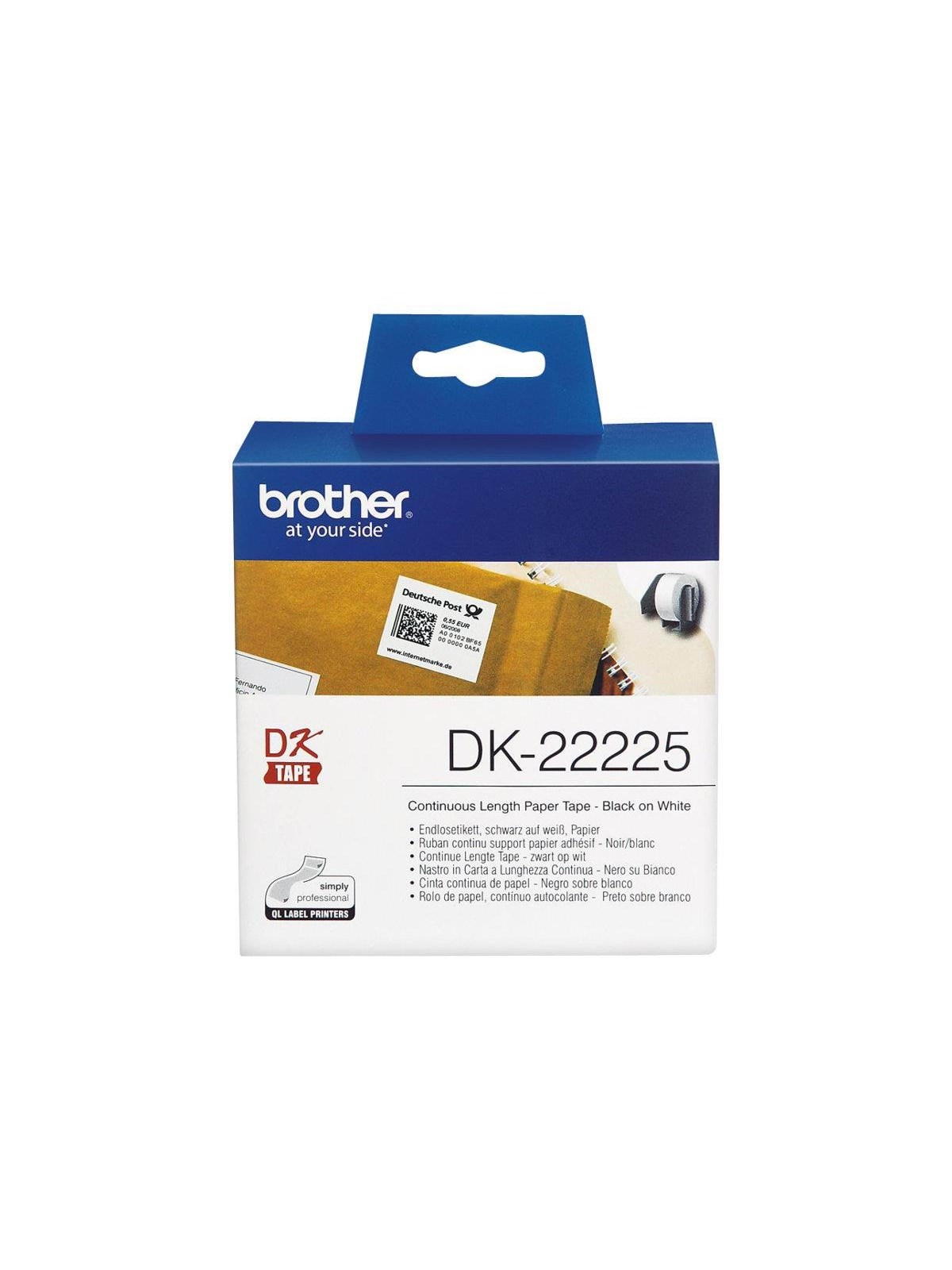 Brother DK22225 - Paper - Black On White - Roll (3.8 cm x 30.5 m), Fotopapir