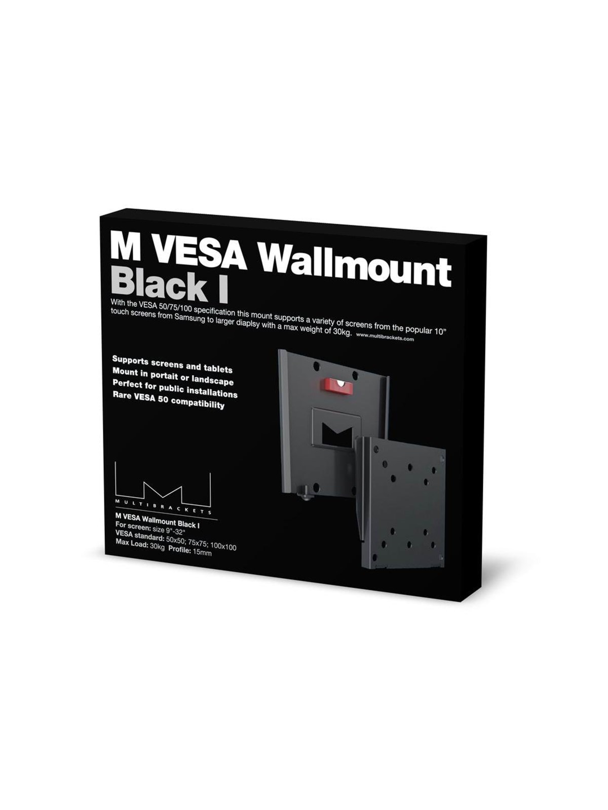 Multibrackets M VESA Wallmount Black I 50x50 75x75 100x100, Skærmholder