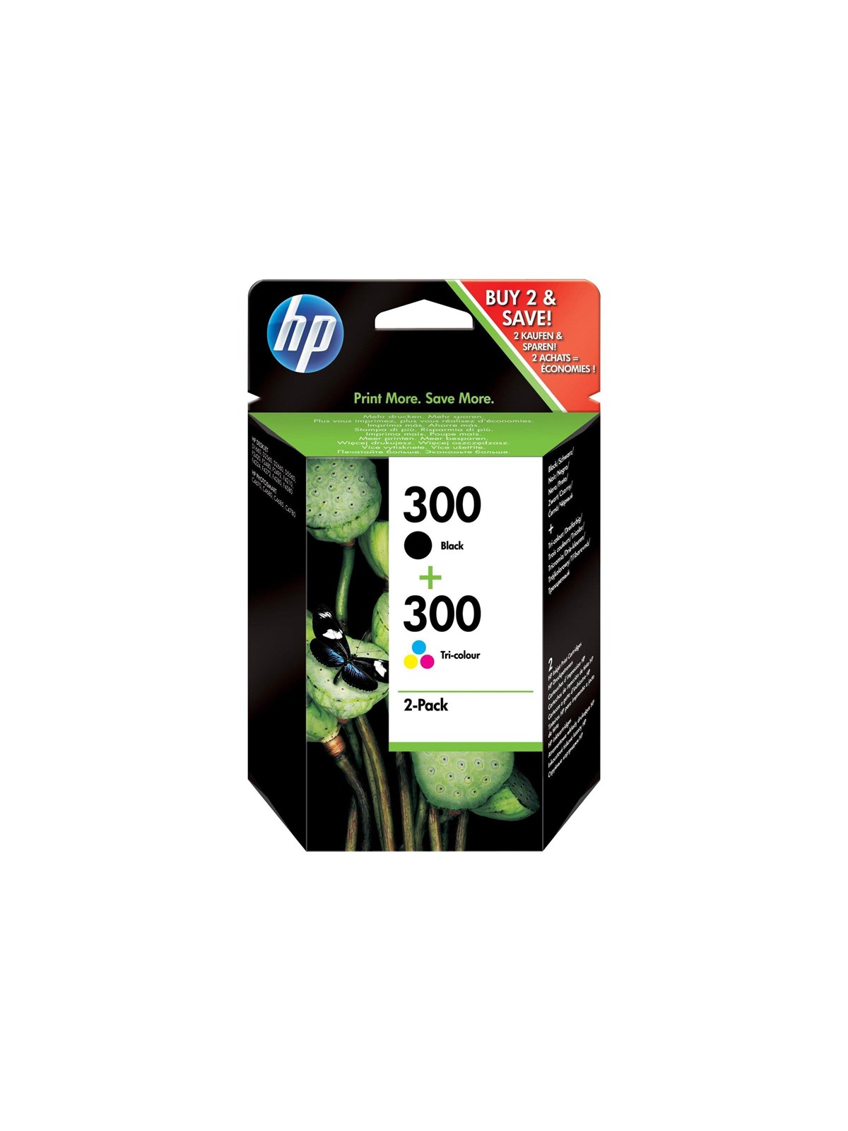 HP 300 / CN637EE - Combo Pack - Black - (Cyan Magenta Cyan) Ink - Blækpatron Dye-based tricolor
