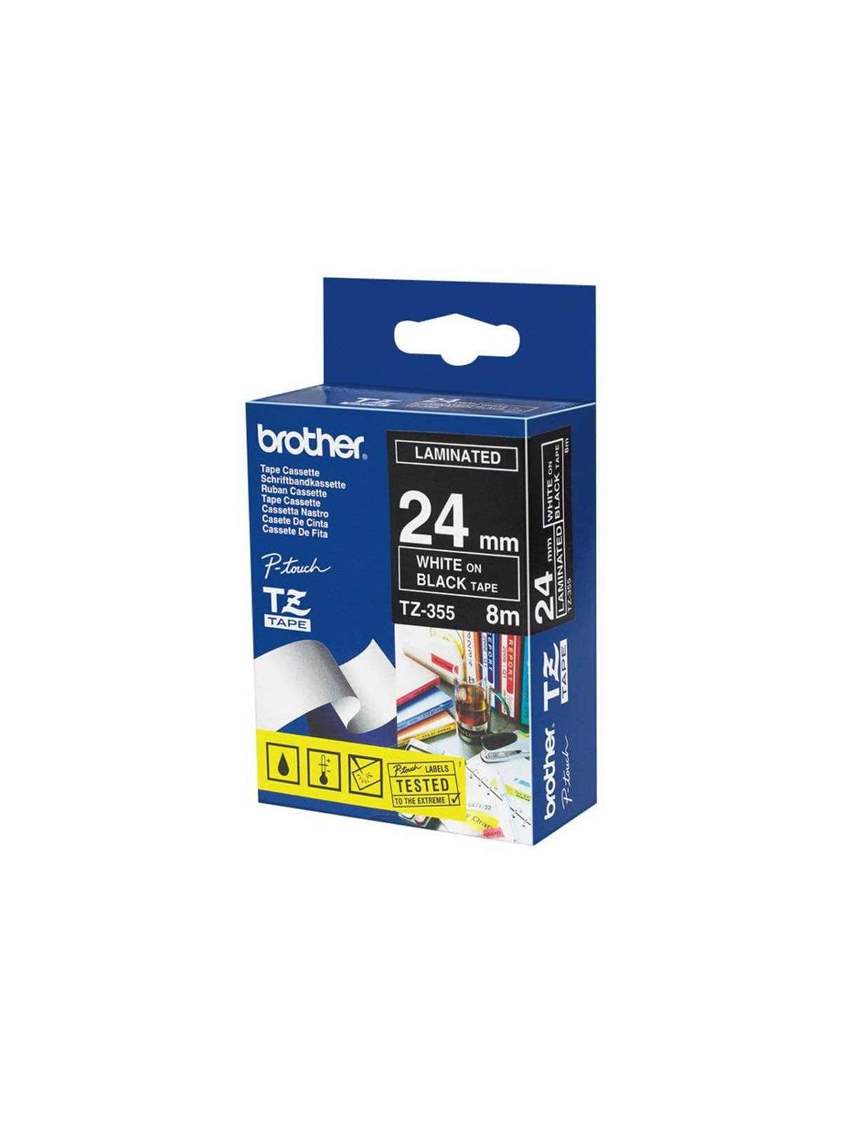 Brother TZE355 - Laminated Tape - Roll (2.4 cm x 8 m), Fotopapir