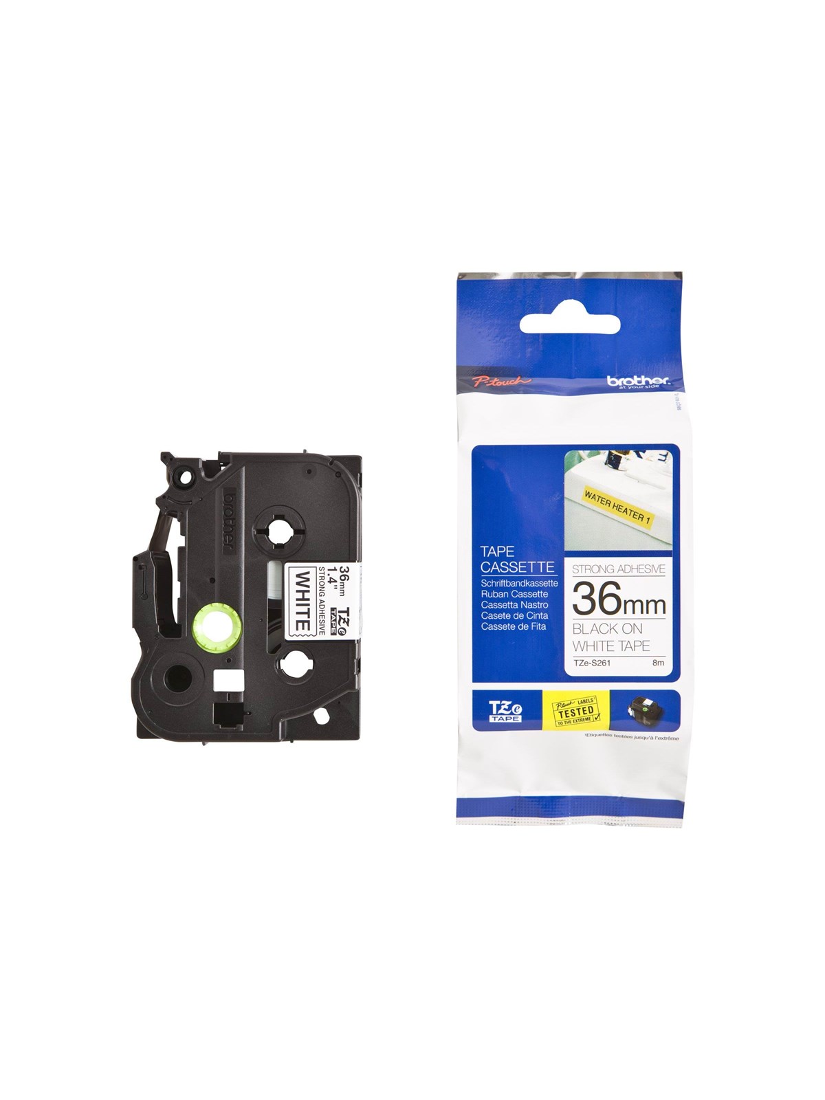 Brother TZES261 - Black On White - Roll (3.6 cm x 8 m), Fotopapir