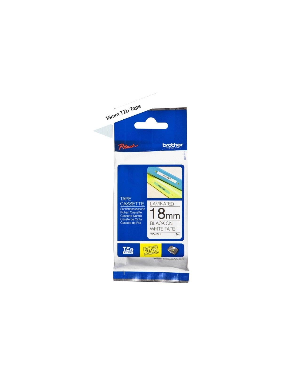 Brother TZE241 Black/White Tape 18mm, Fotopapir