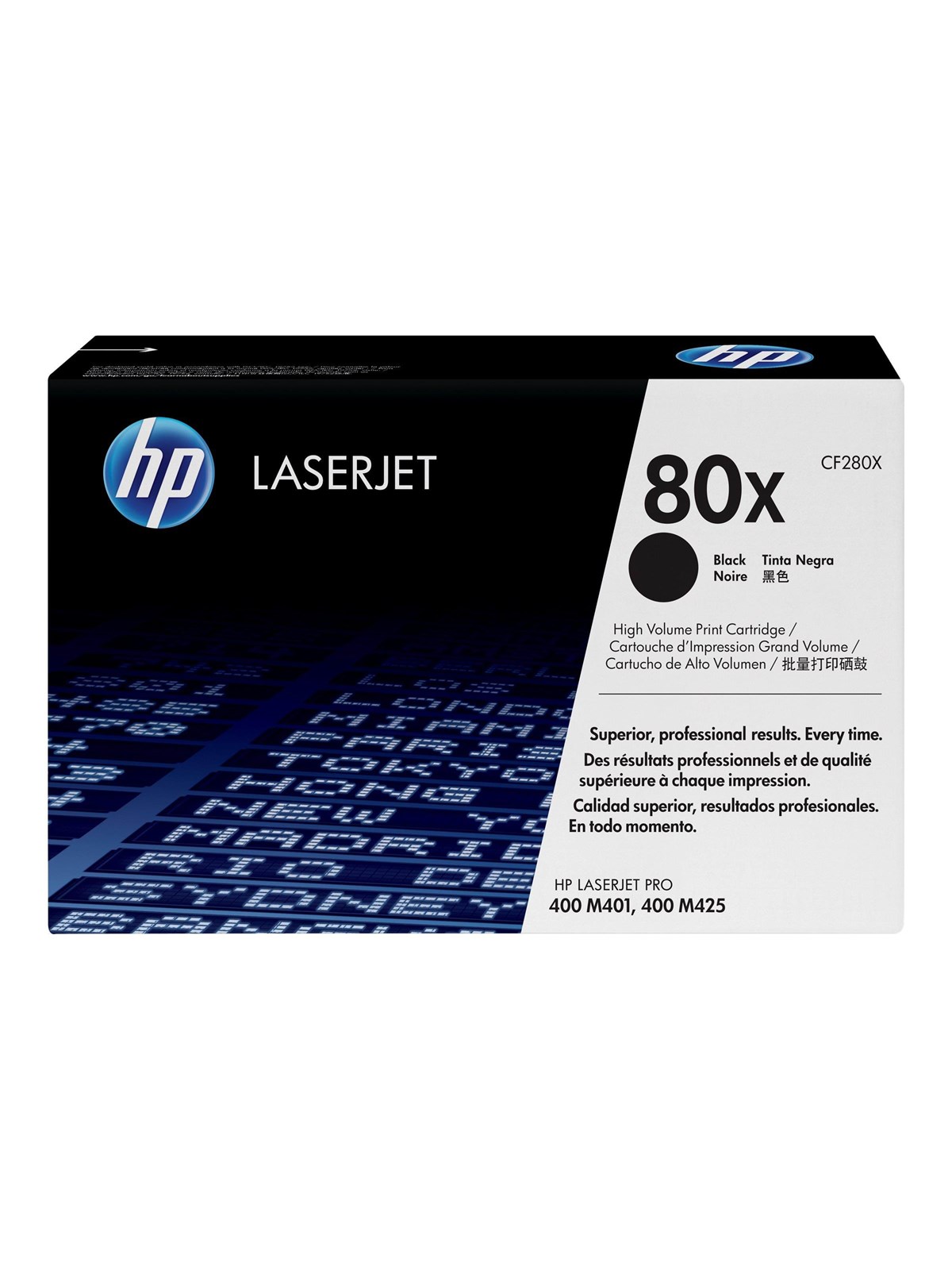 HP 80X / CF280X - High Capacity - Black Toner - Lasertoner Sort, Printerpatron Og Toner