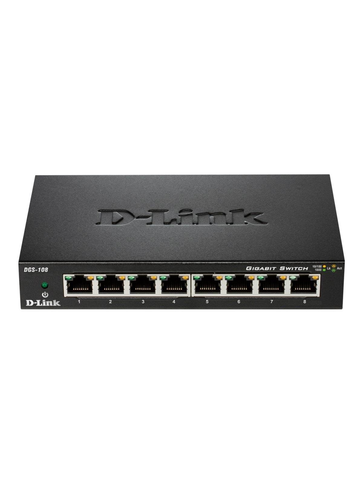 D-Link DGS-108 8-Port Gigabit Unmanaged Desktop Switch, Switch