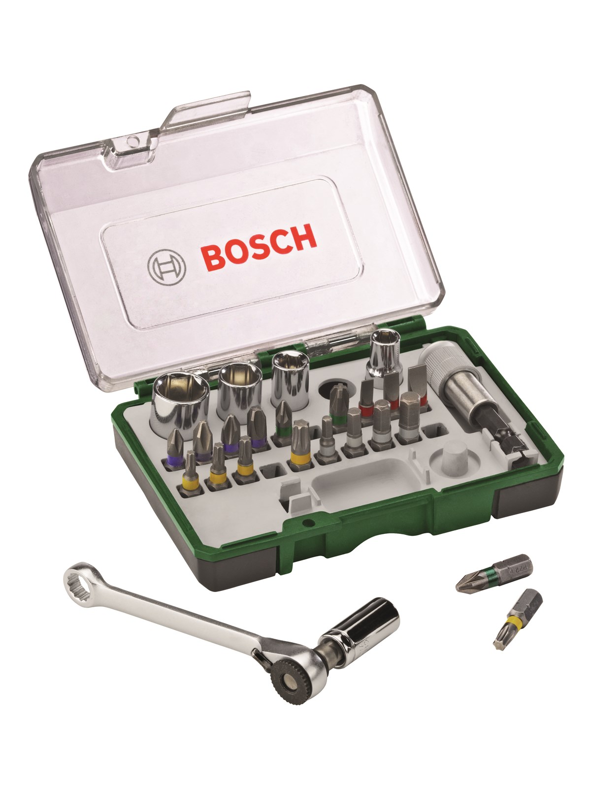 Bosch Skruebit- og skraldesæt med 27 dele, Bor Og Bits