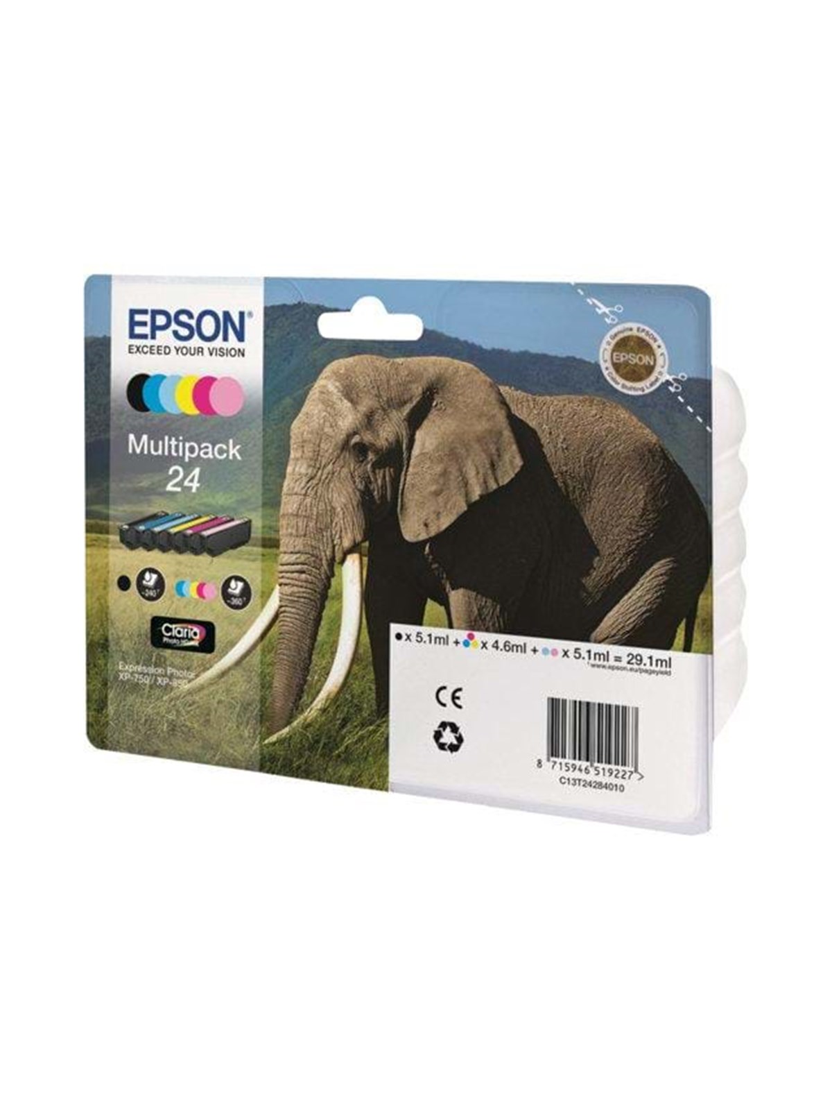 Epson 24 Ink Cartridge Multi - CMYK, Printerpatron Og Toner