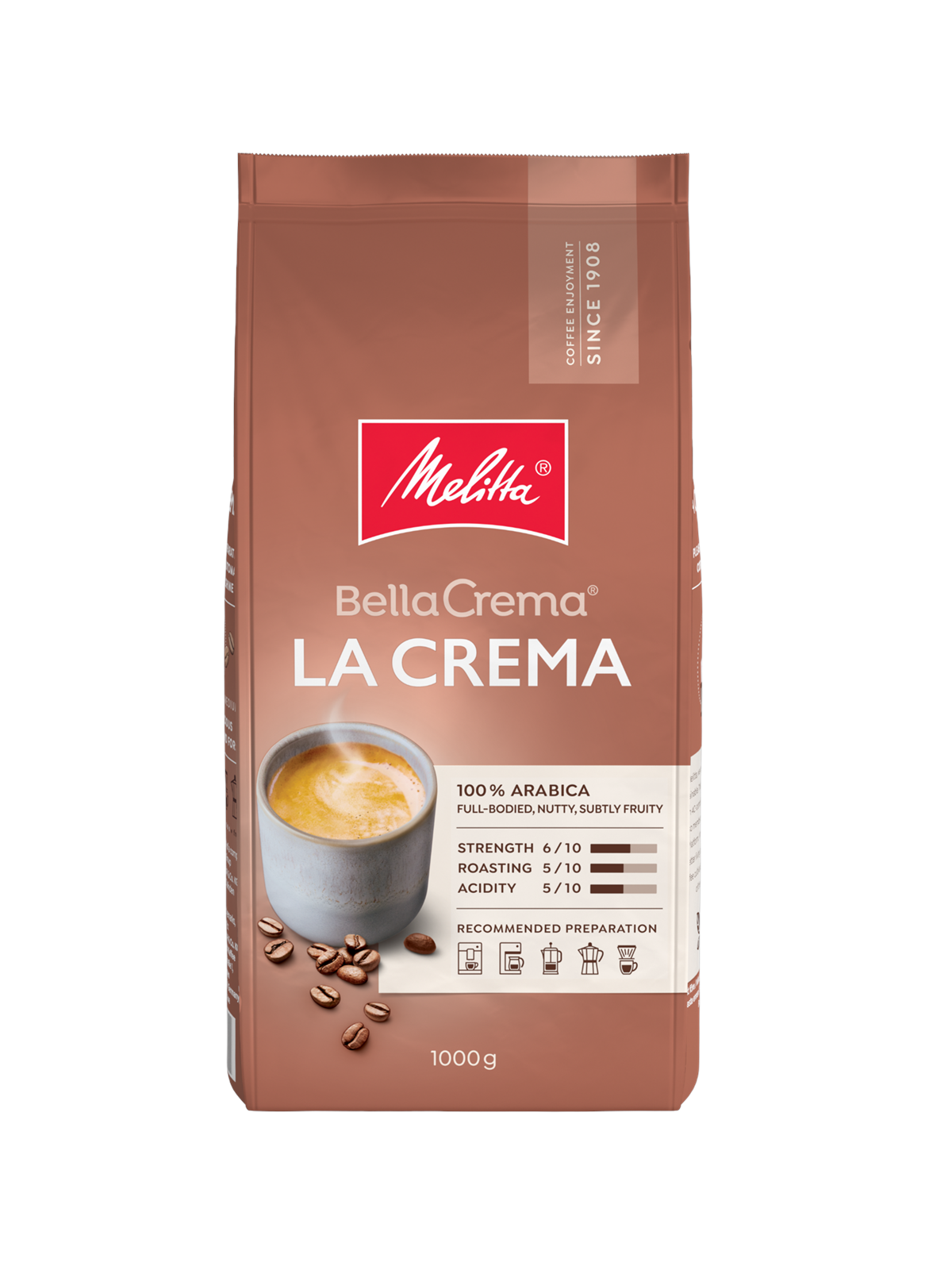 Melitta Bella Crema LaCrema 1 kg, Kaffemaskine