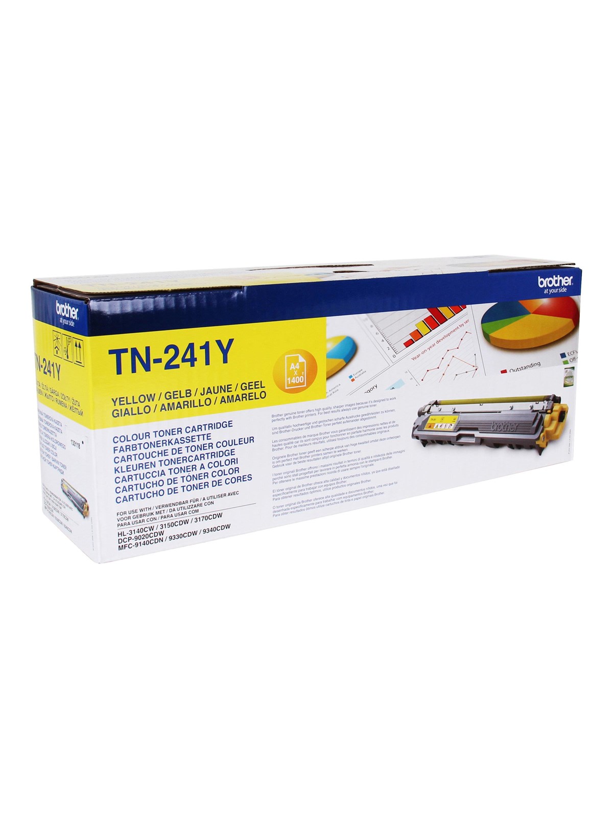 Brother TN241Y / TN 241Y Yellow Toner - Lasertoner Gul, Printerpatron Og Toner