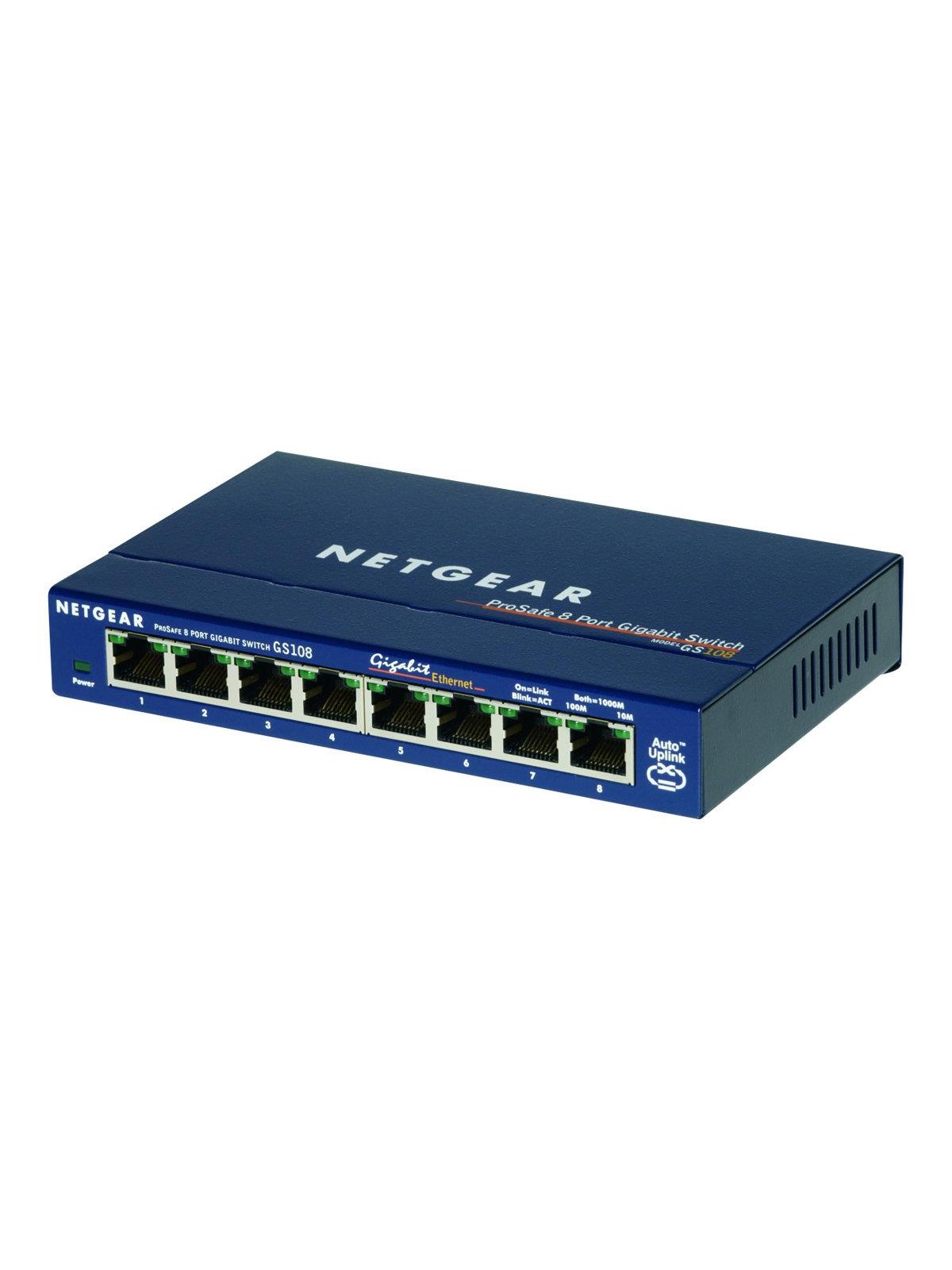 Netgear ProSAFE GS108 8-Port Gigabit Ethernet Unmanaged Switch, Switch