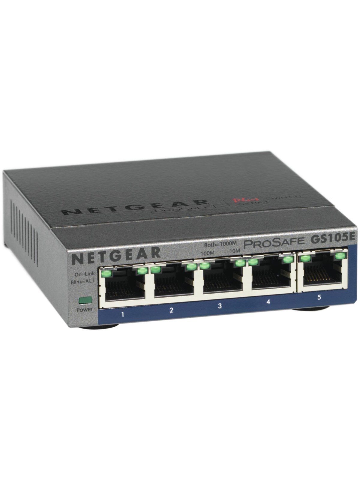 Netgear GS105Ev2 5-Port Gigabit Ethernet Plus Switch, Switch