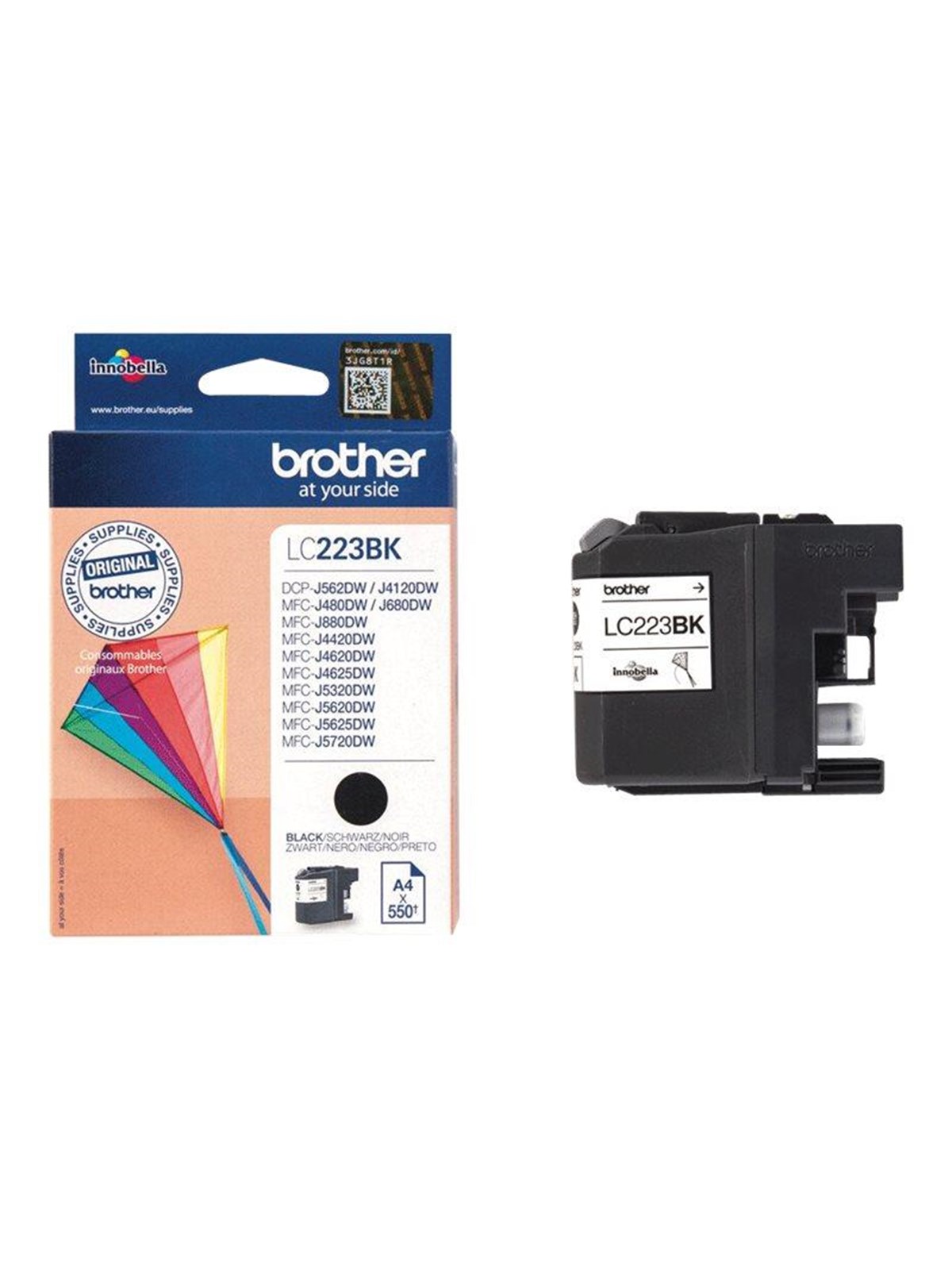 Brother LC223BK / LC 223BK Black Ink, Printerpatron Og Toner