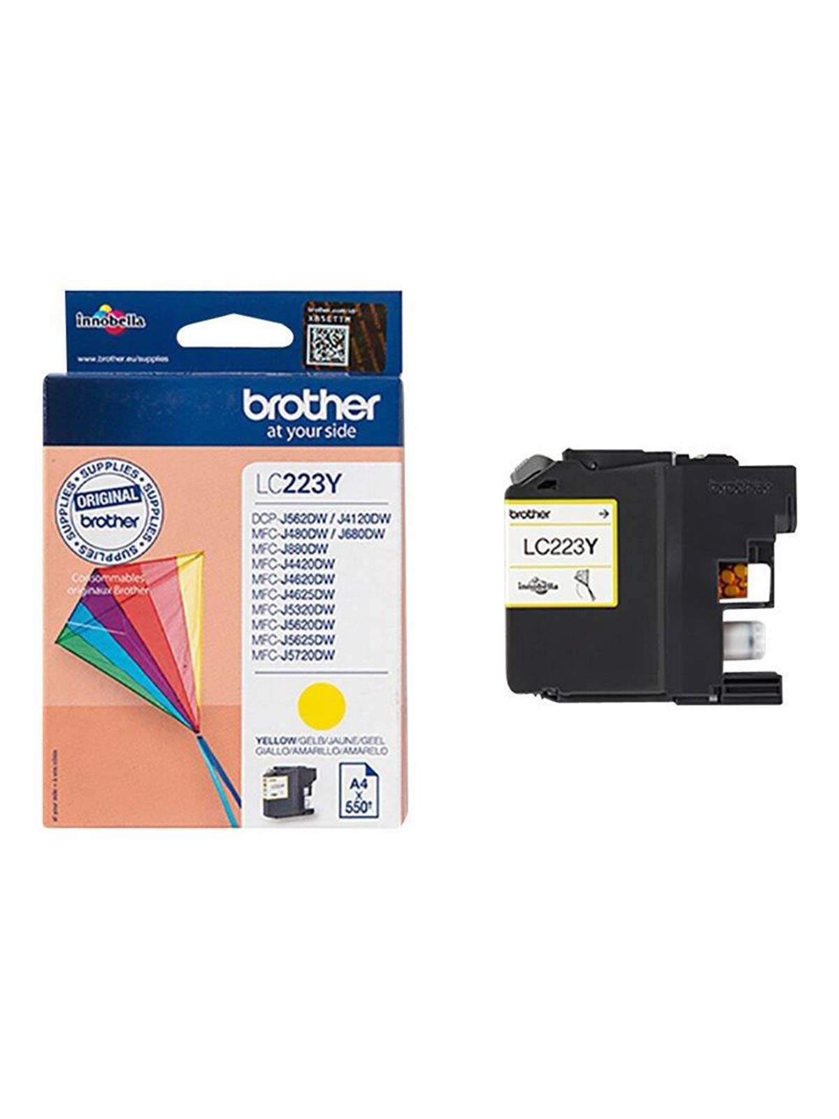 Brother LC223Y / LC 223Y Yellow Ink, Printerpatron Og Toner