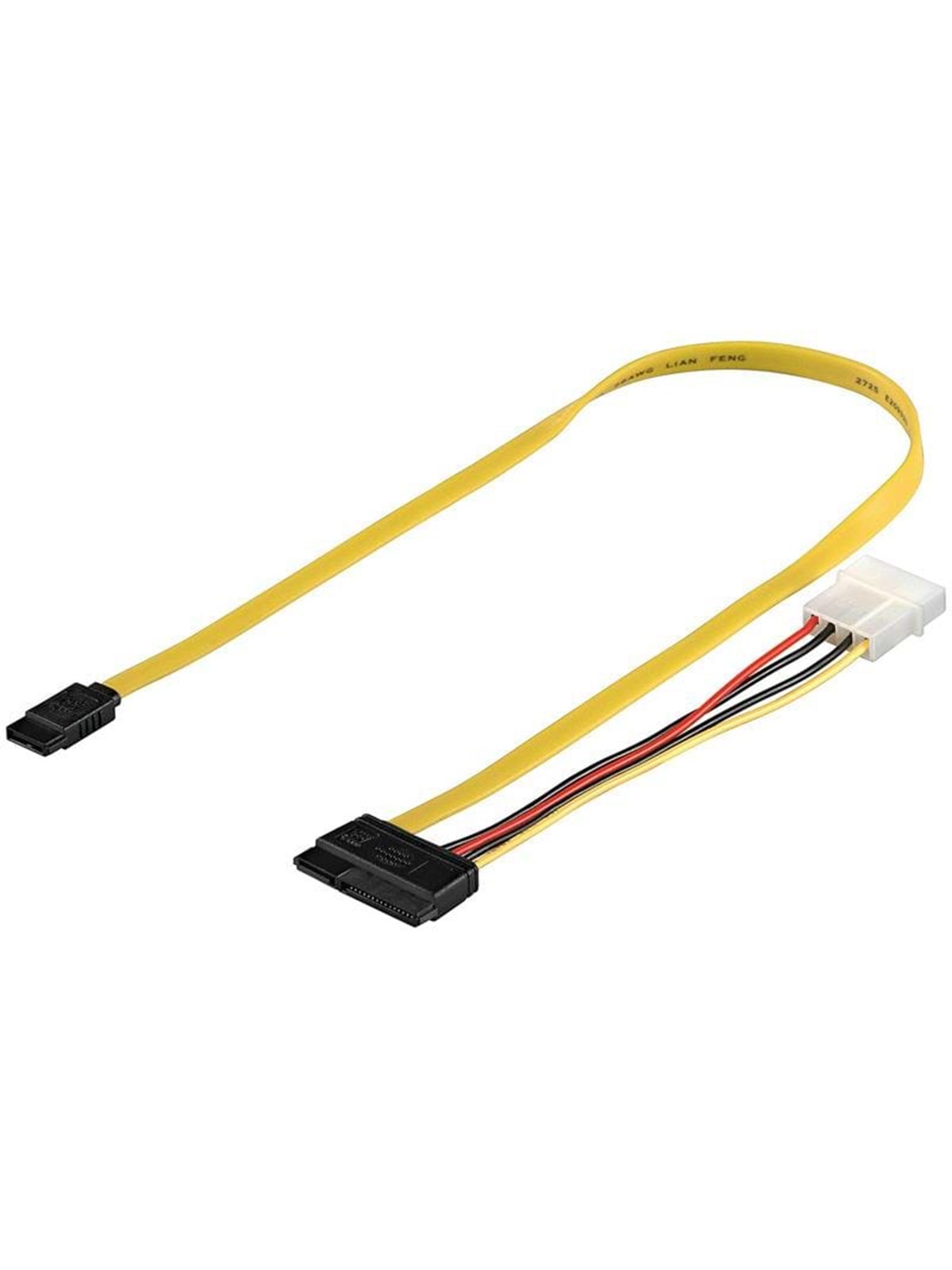 Pro SATA Cable & Power - 0.50m, Sata Kabel