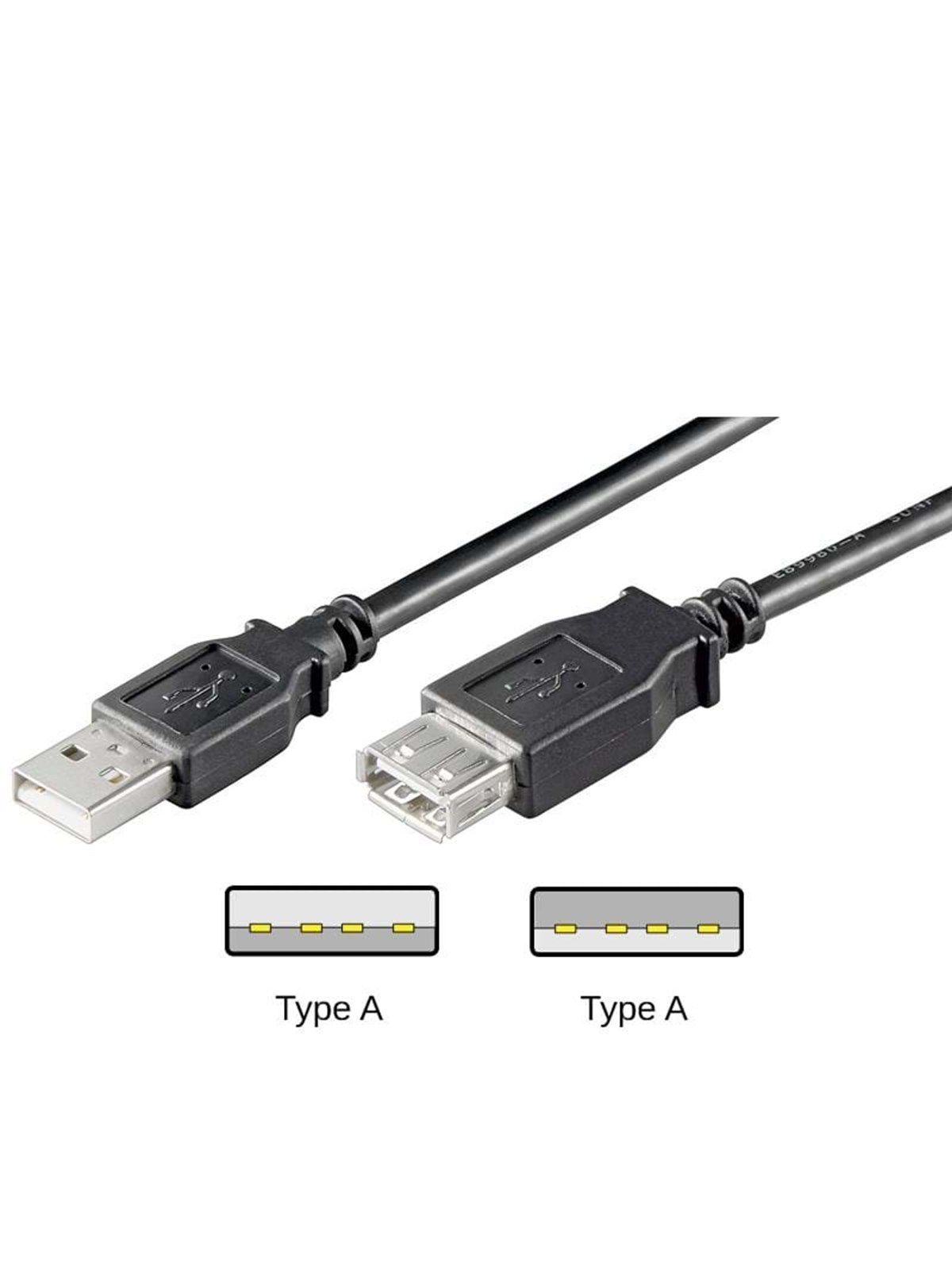 Pro USB-A USB-A - 1.8m - Sort, Usb Kabel