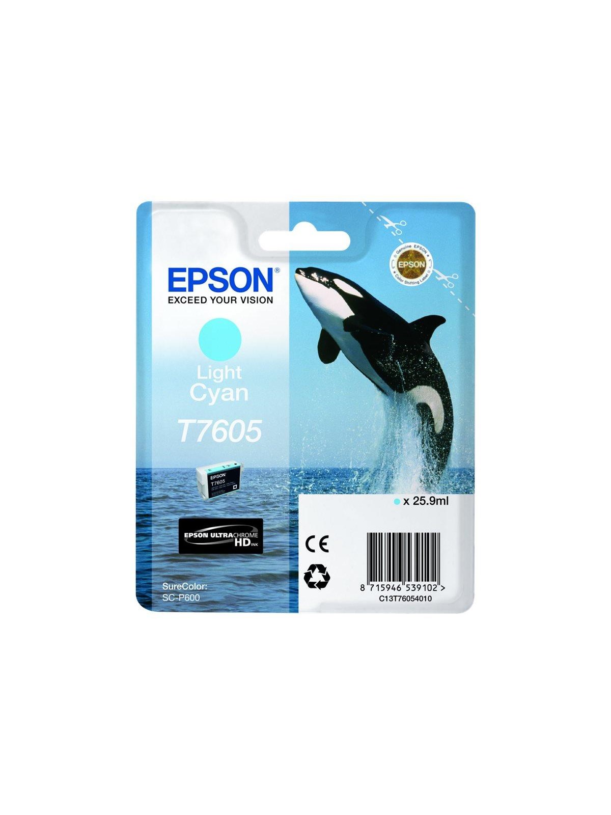 Epson T7605 Light Cyan Ink, Printerpatron Og Toner