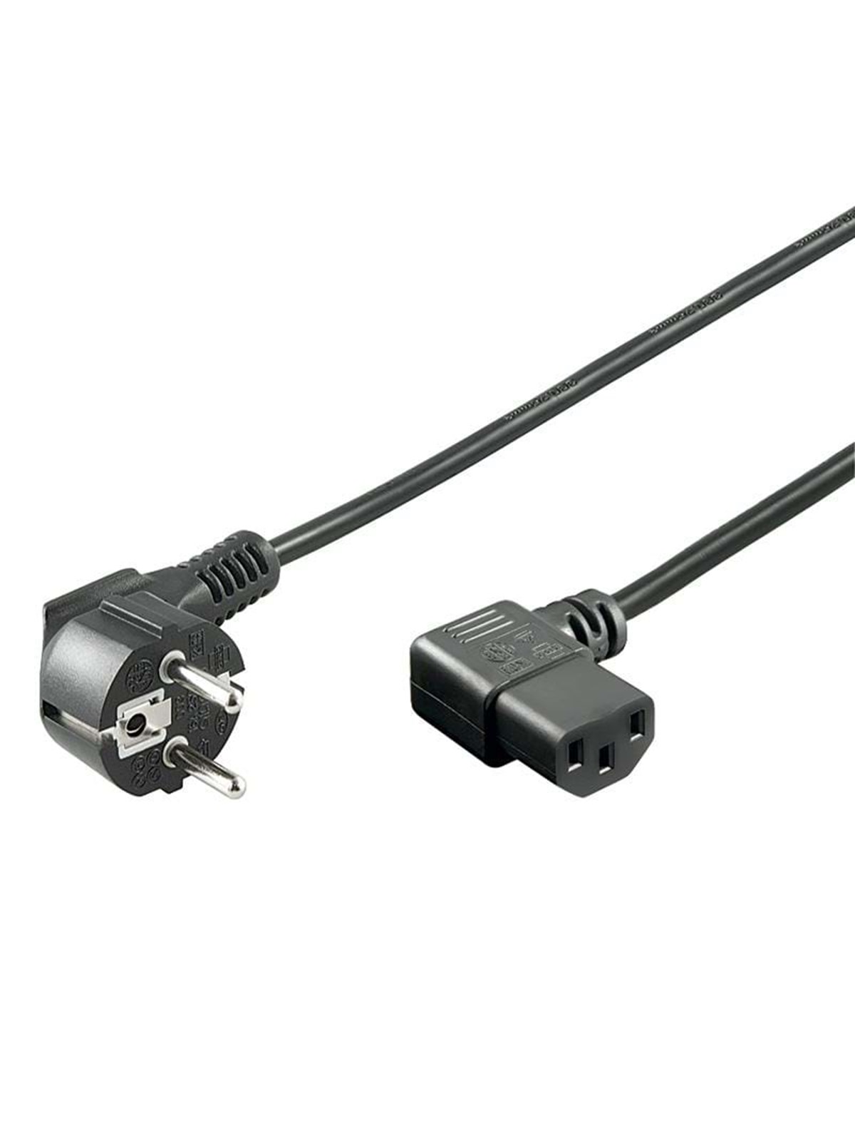 Pro Power cable C13 2x90° - Sort - 1.5 m, Strømkabel