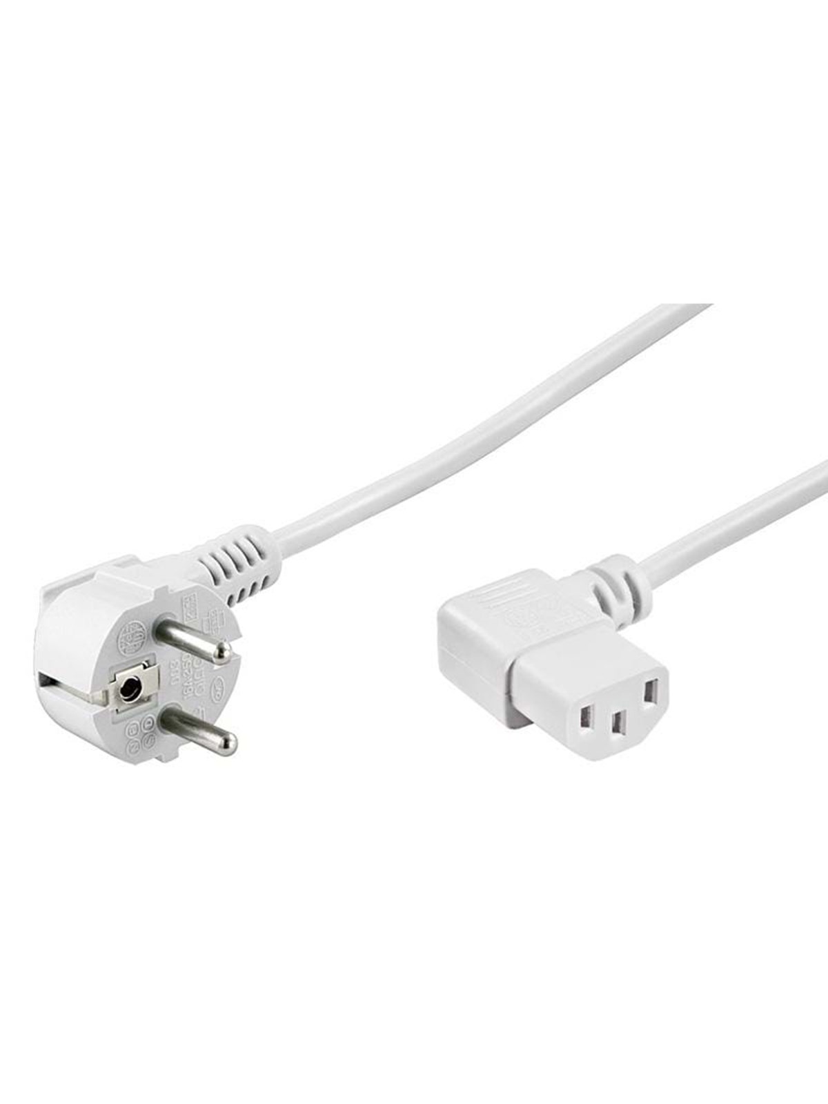 Pro Power cable C13 2x90° - Hvid - 1.5 m, Strømkabel