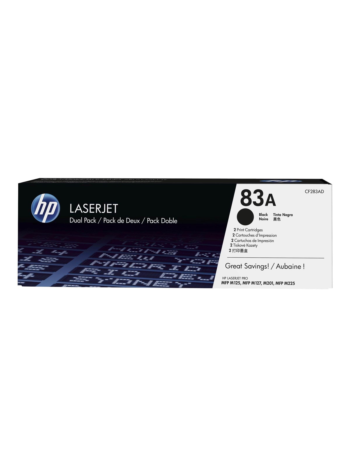 HP 83AD / CF283AD 2-Pack Black Toner - Lasertoner Sort, Printerpatron Og Toner