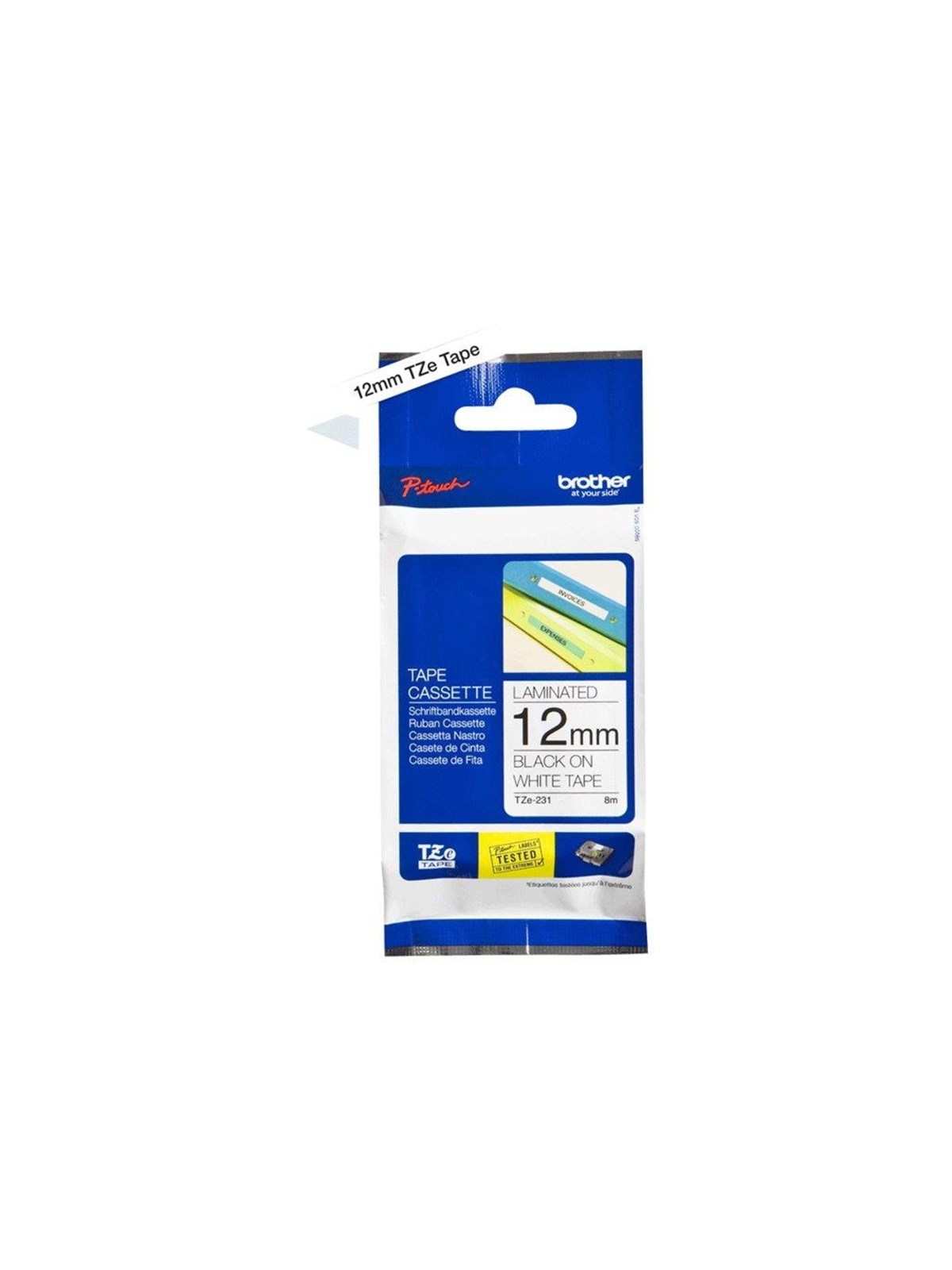 Brother TZE231 / TZe 231 Labelling Tape Cassette - Black on White 12mm wide
