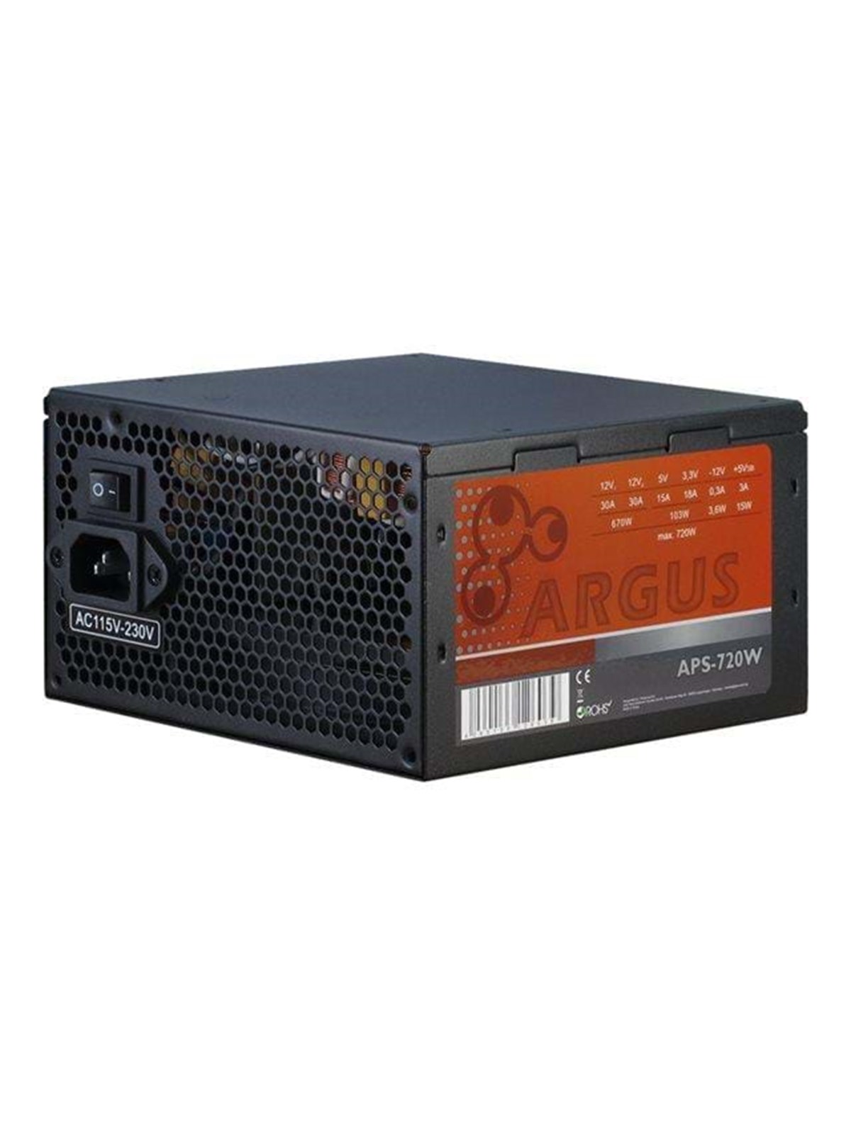 Inter-Tech Argus APS-720W Strømforsyning - 720 Watt - 120 mm - ATX - 80 Plus