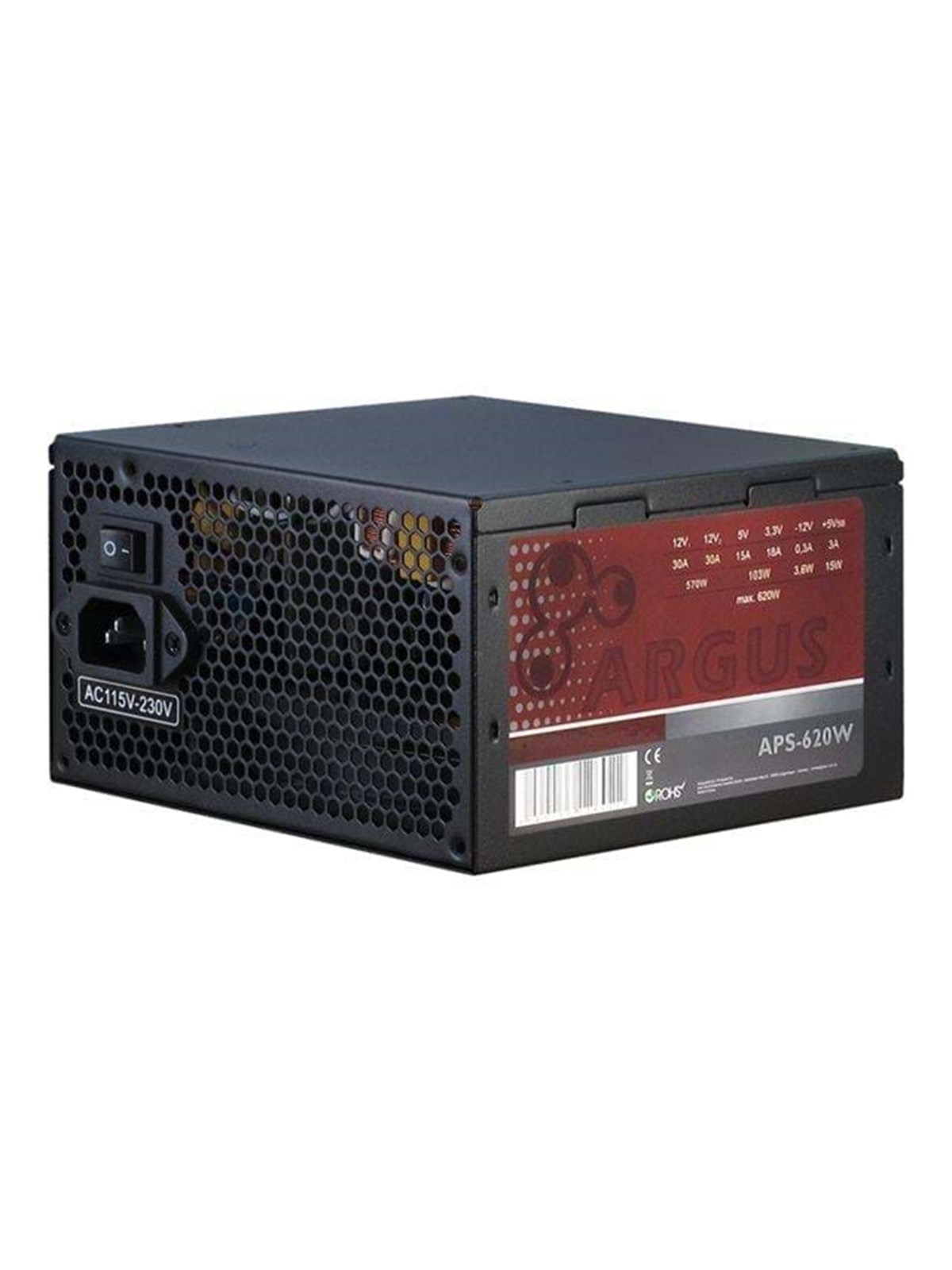 Inter-Tech Argus APS-620W Strømforsyning - 620 Watt - 120 mm - ATX - 80 Plus