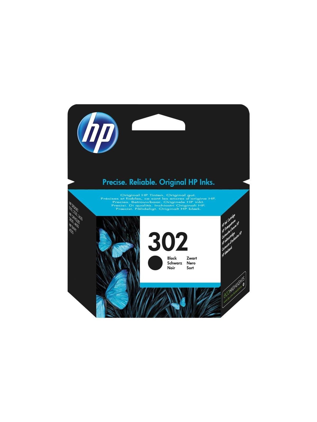HP 302 / F6U66æ Black Ink, Printerpatron Og Toner