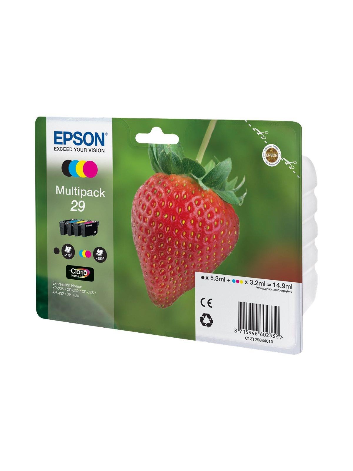 Epson 29 Multipack (Black Yellow Cyan Magenta) Ink, Printerpatron Og Toner