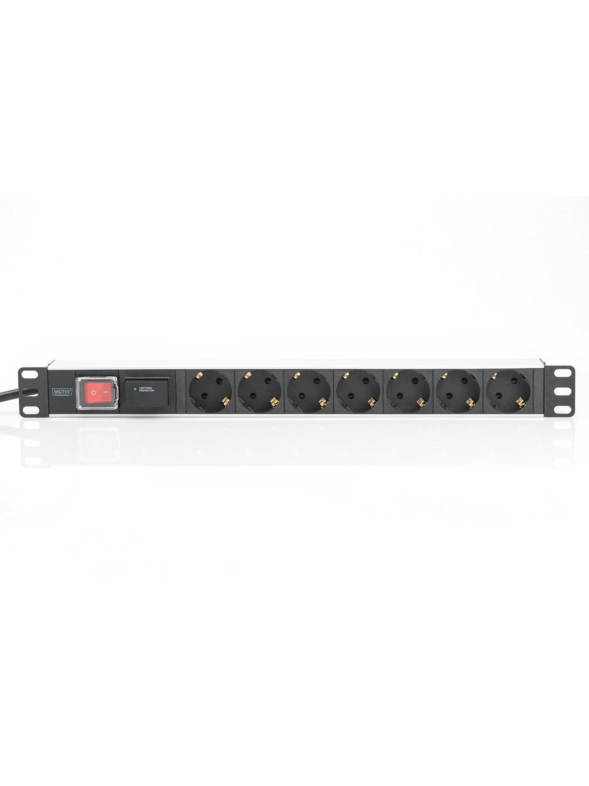 DIGITUS 7-Port - 1U - Aluminum PDU, Strømkabel