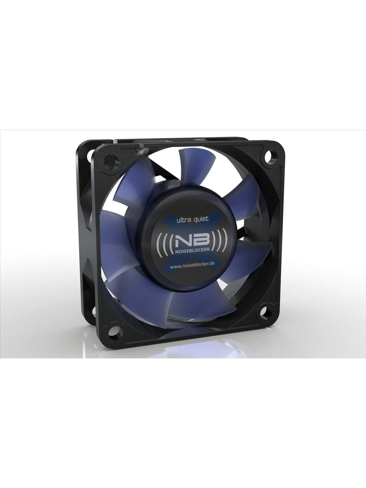 Blacknoise BlackSilentFan XR-1 - Kabinet køler - 60mm - Sort med blå vinger - 11 dBA