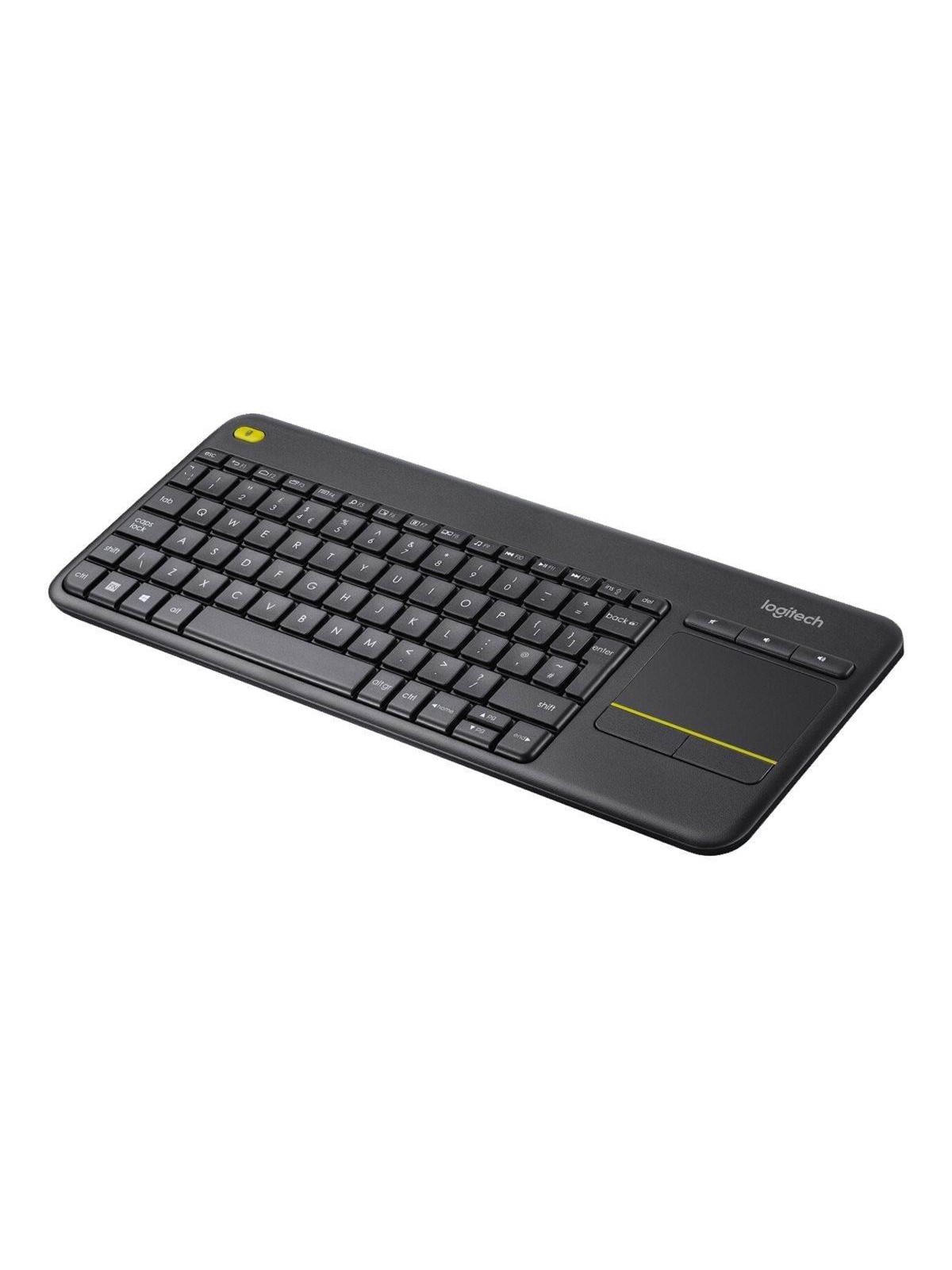 Logitech K400 Plus Ergonomic Wireless Touch - Tastatur - Engelsk - UK - Sort
