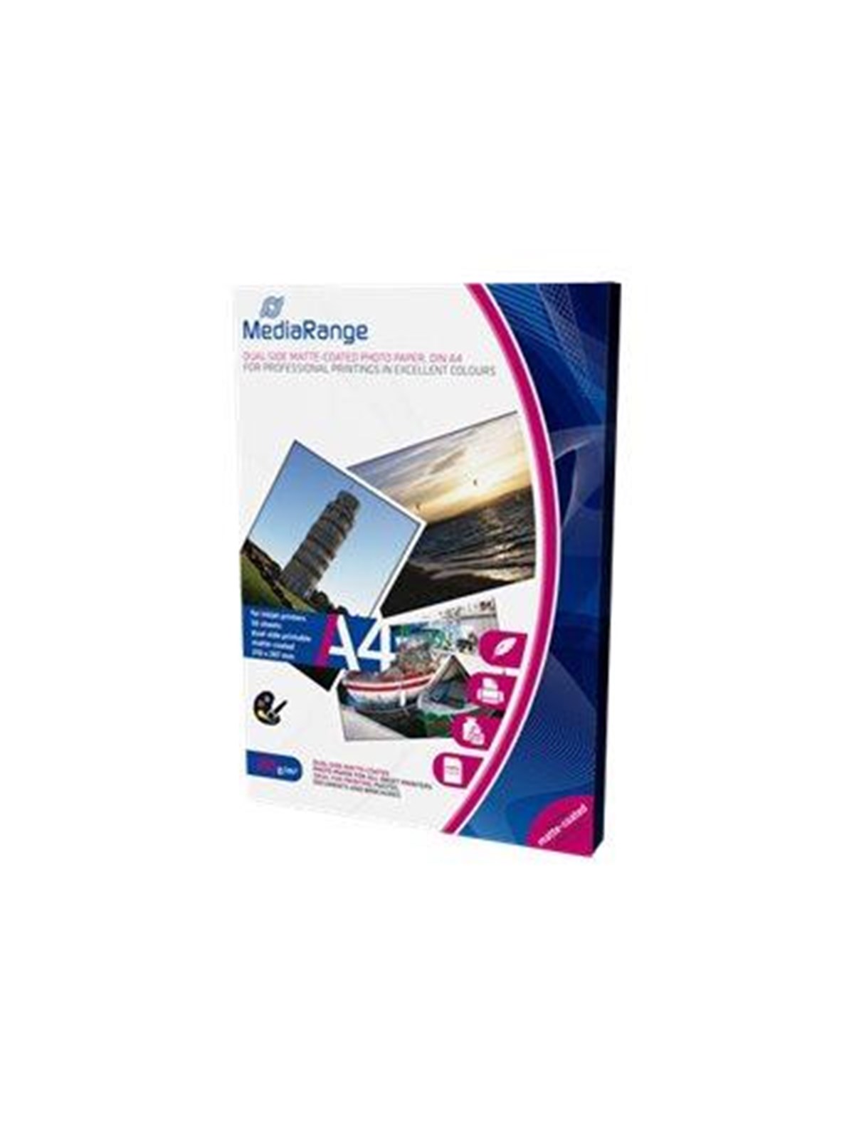 MediaRange Photo Paper Matt A4 250g 50x, Fotopapir