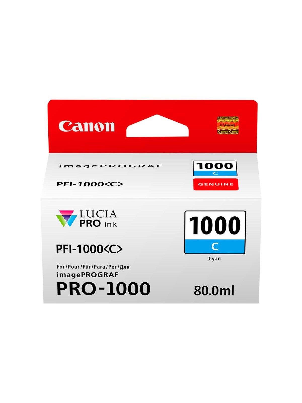 Canon PFI-1000 / 0547C001 Cyan, Printerpatron Og Toner