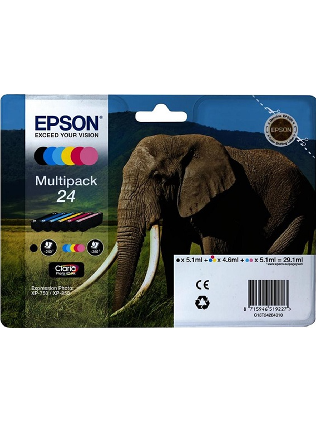Epson 24 Multipack (Black Yellow Cyan Magenta / Light Cyan / Light Magenta)
