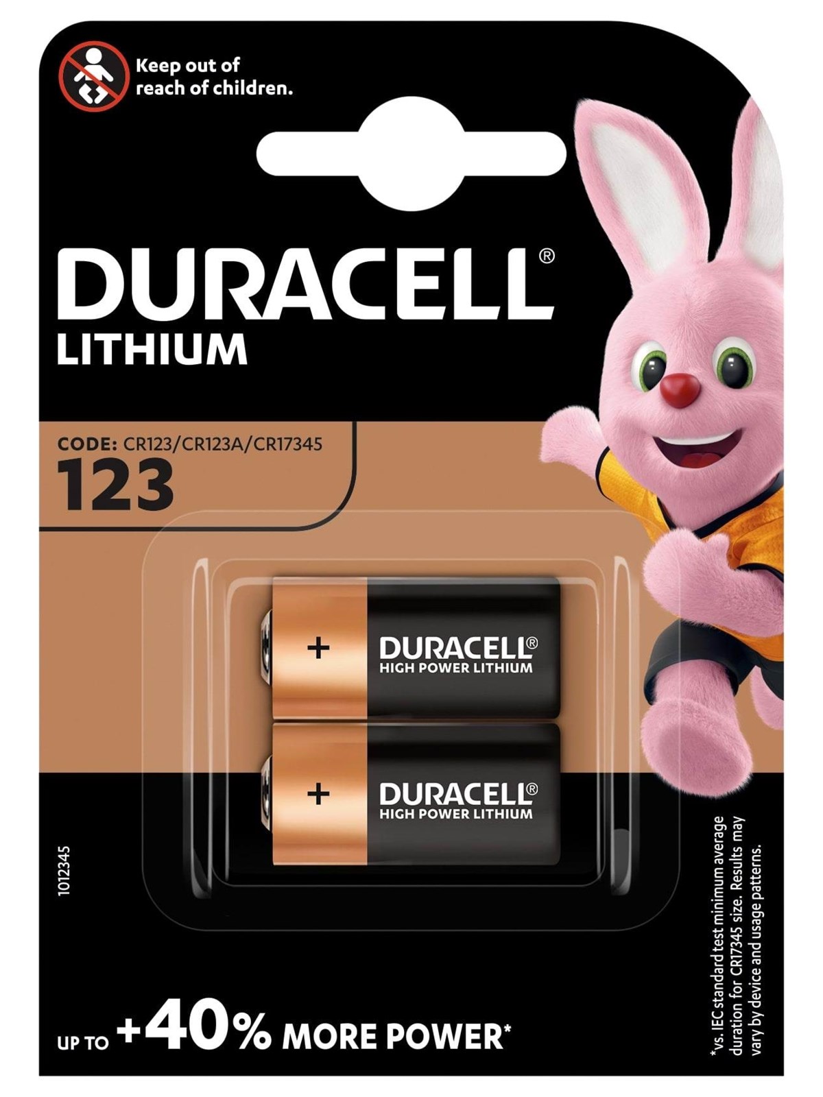 DURACELL CR123A (2-Pack), Batteri