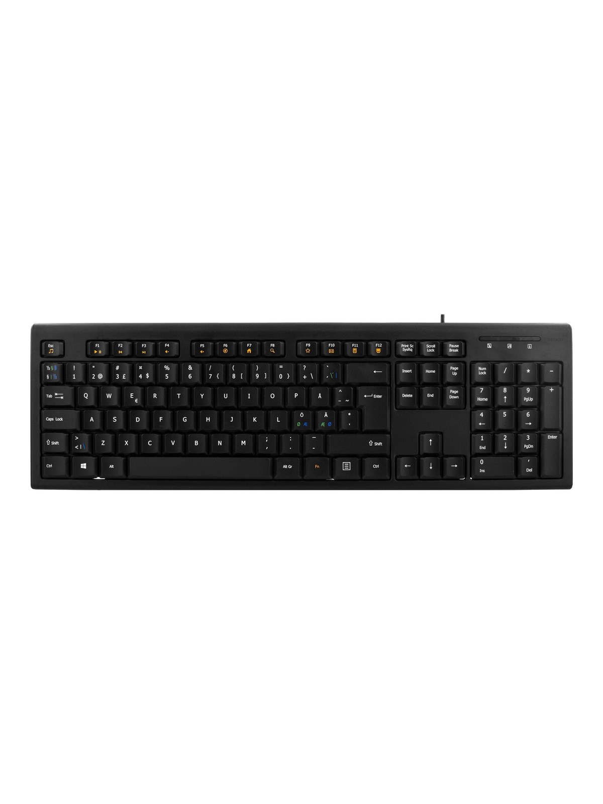 Deltaco Tastatur nordisk layout USB 1.1m kabel. - Tastatur - Nordisk - Sort