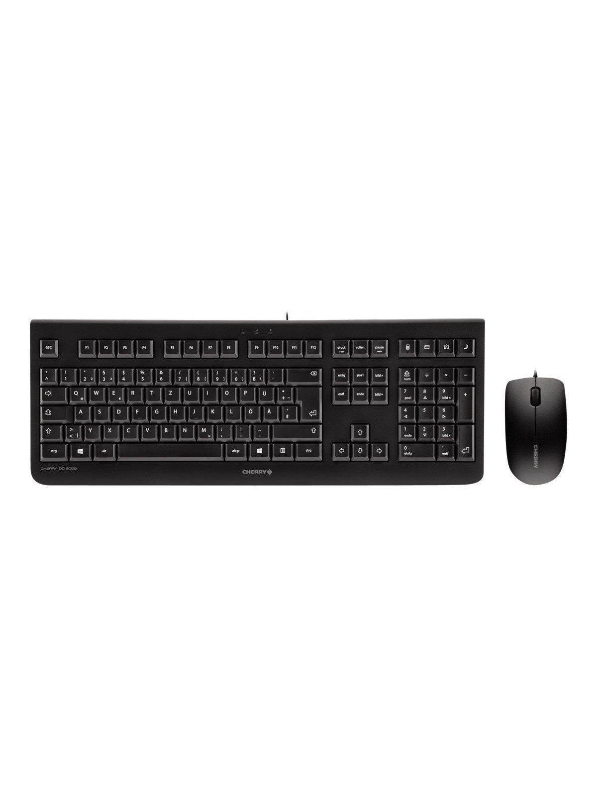 Cherry DC 2000 - Desktop Set - Tastatur & Mus sæt - Nordisk - Sort, Tastatur