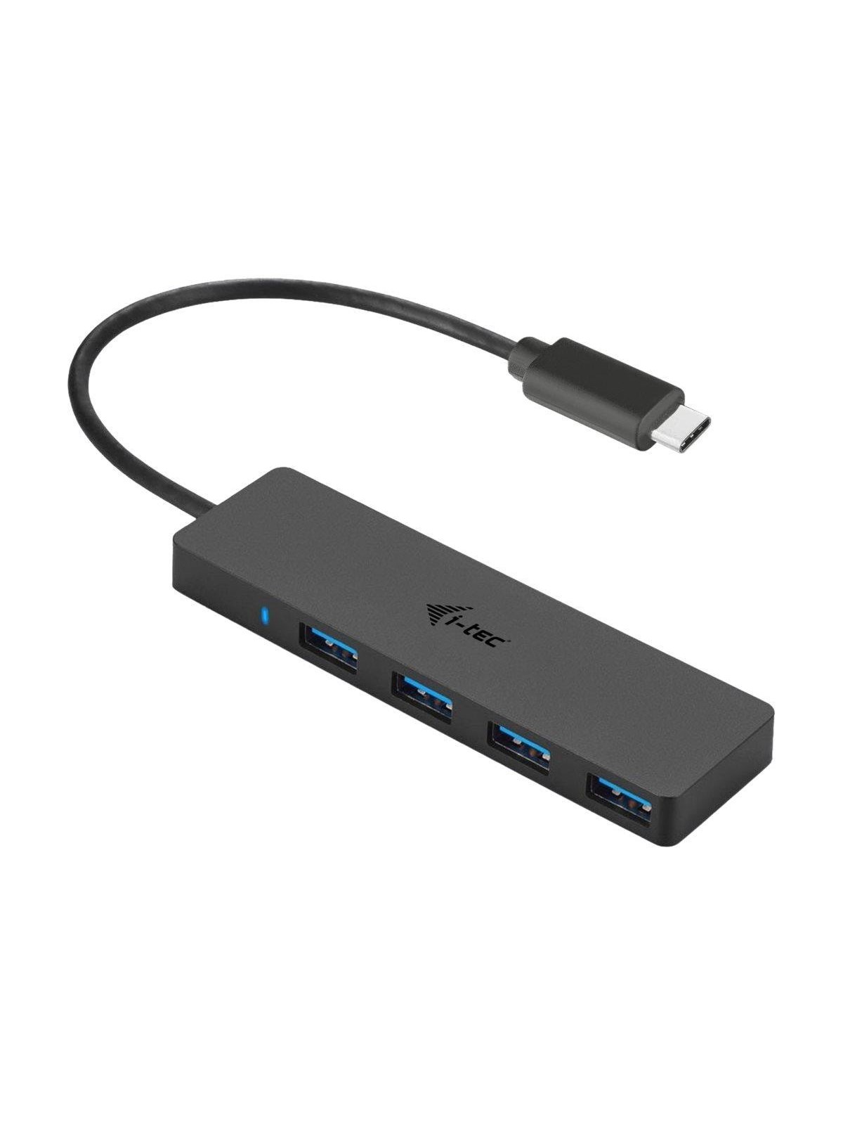 I-Tec USB-C Slim Passive Hub - 4-Port - USB 3.0 - 20 cm cable USB hub - USB 3.0 - 4 ports - Sort