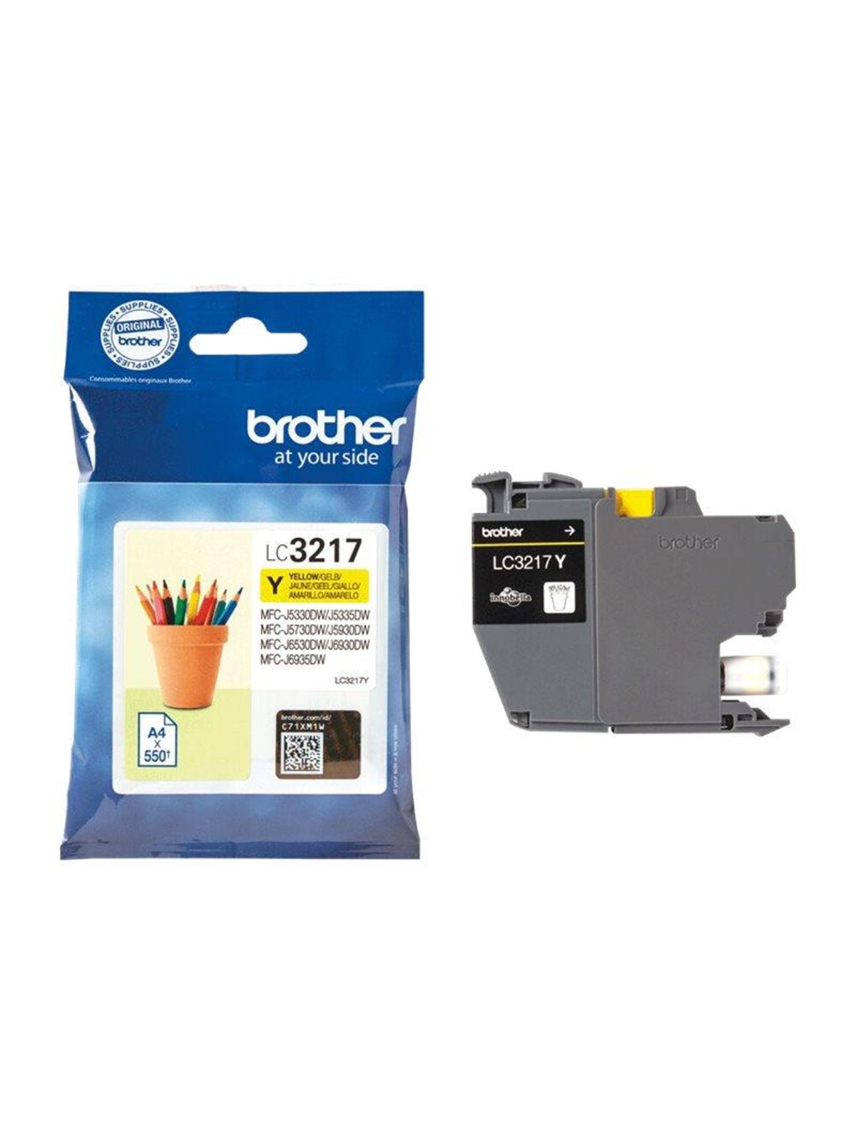 Brother LC3217Y / LC 3217Y Yellow Ink, Printerpatron Og Toner