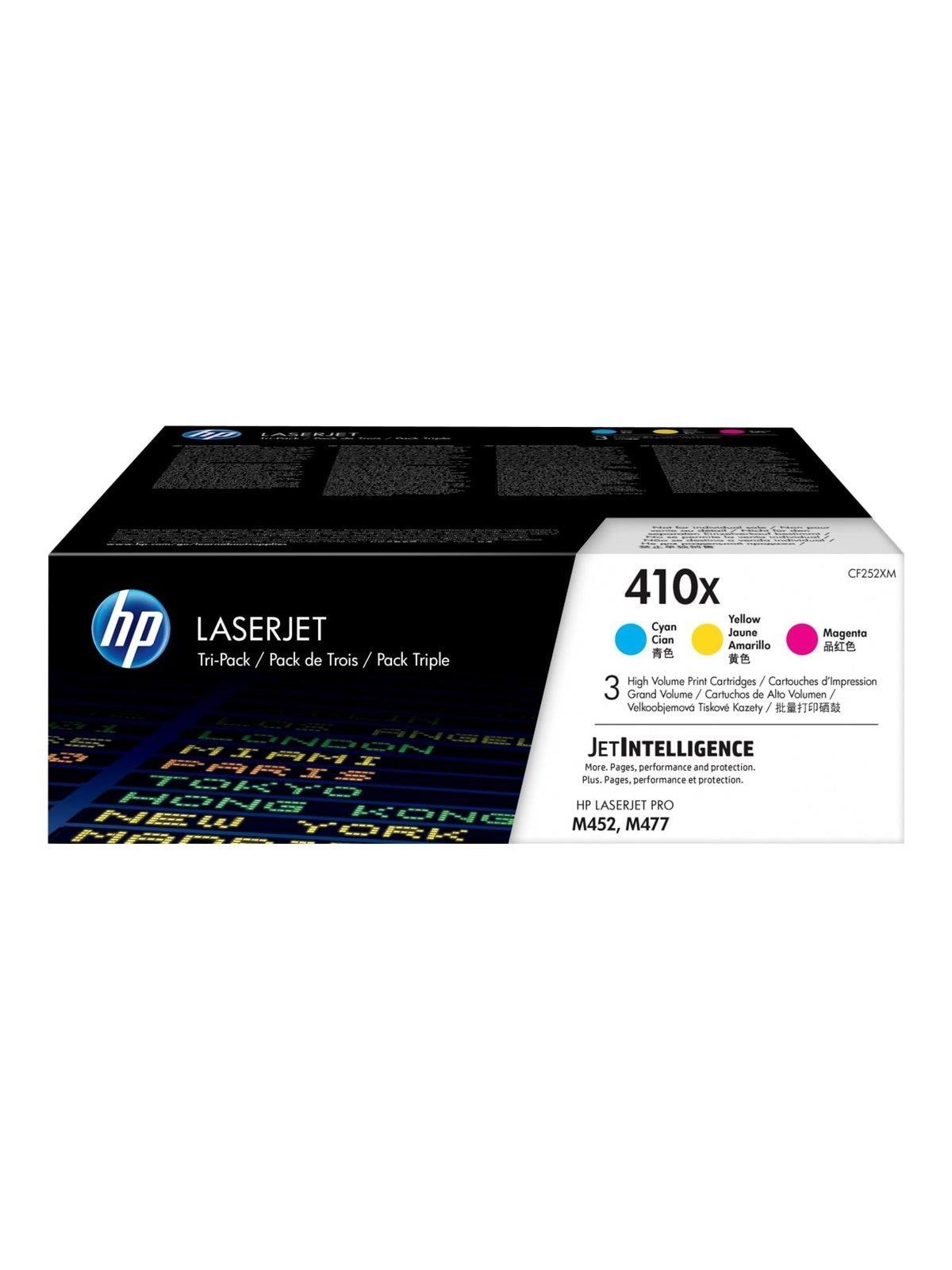 HP 410X / CF252XM Hich Yield Capacity 3-Pack (Cyan Magenta Yellow), Printerpatron Og Toner