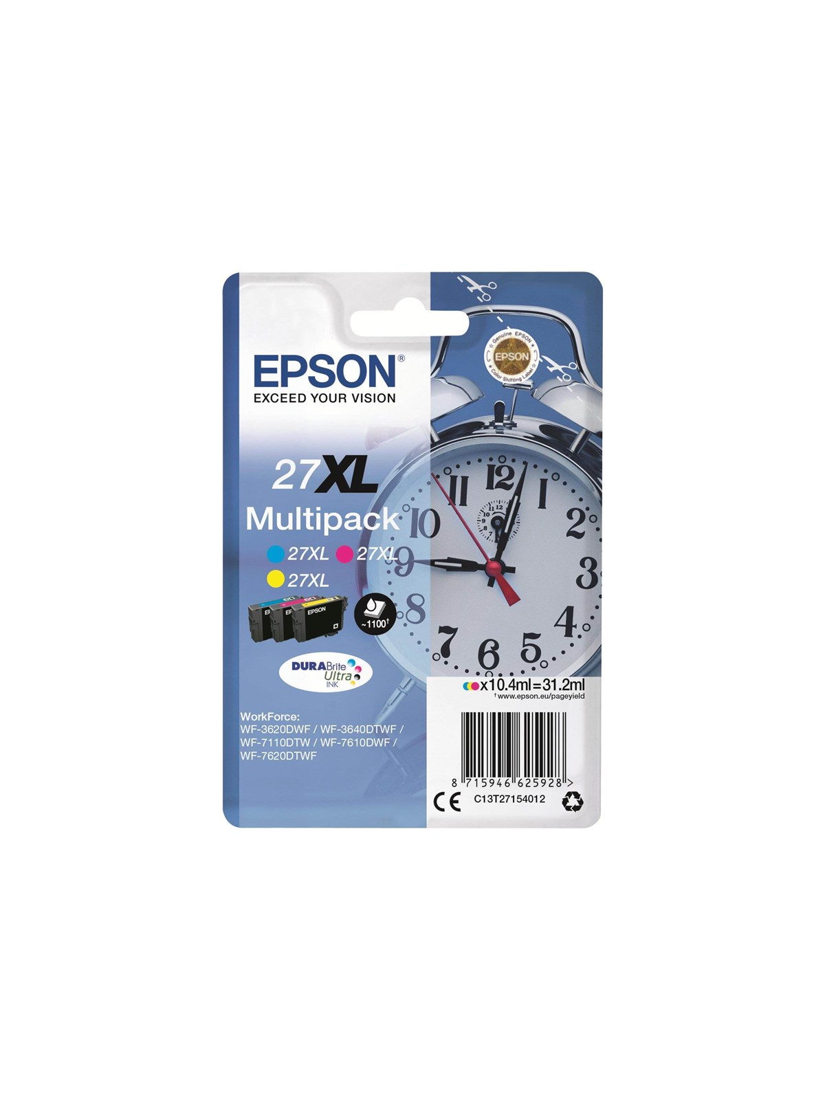 Epson 27XL / C13T2715 Multipack CMY, Printerpatron Og Toner