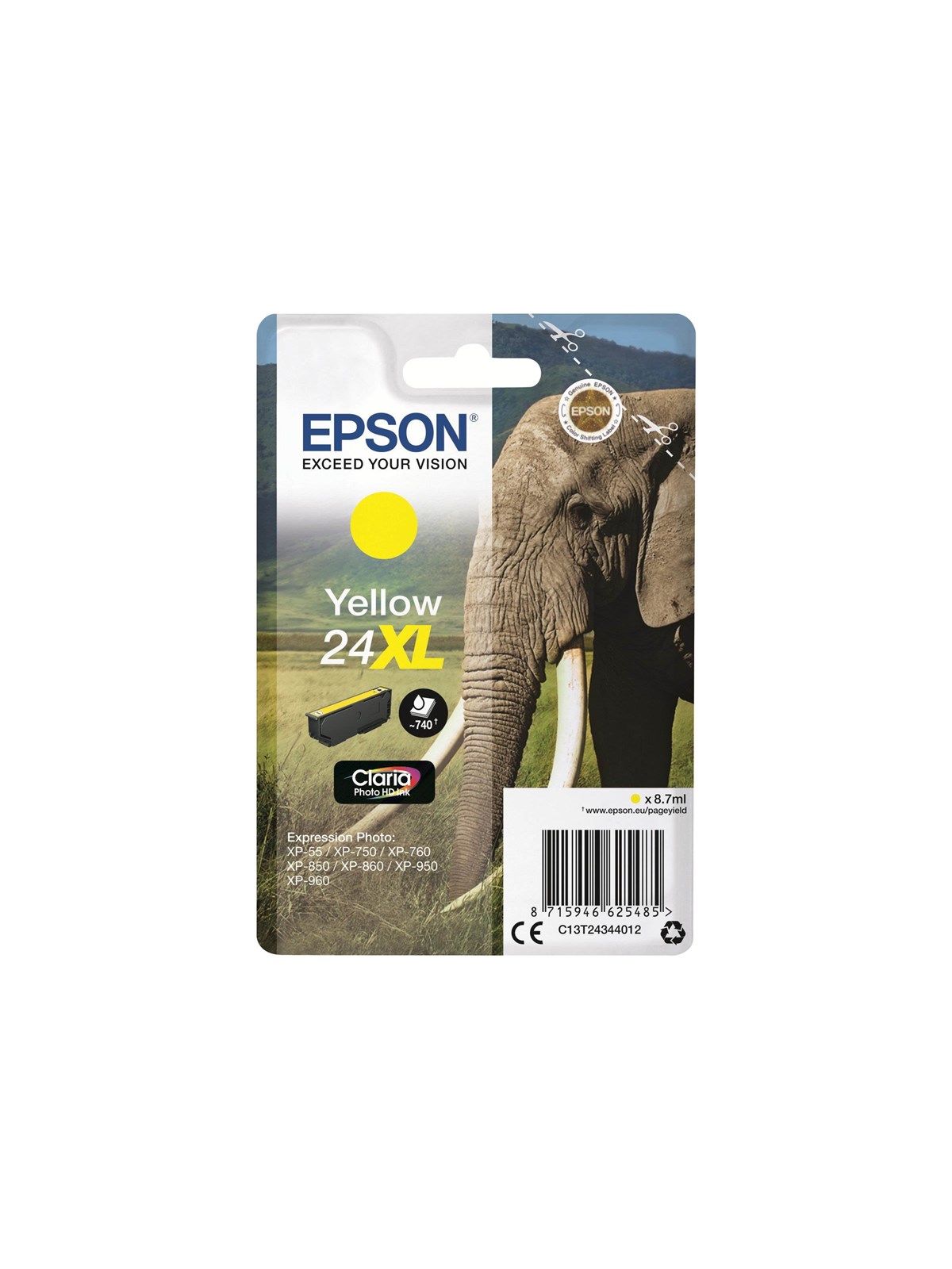 Epson 24XL Yellow Ink, Printerpatron Og Toner